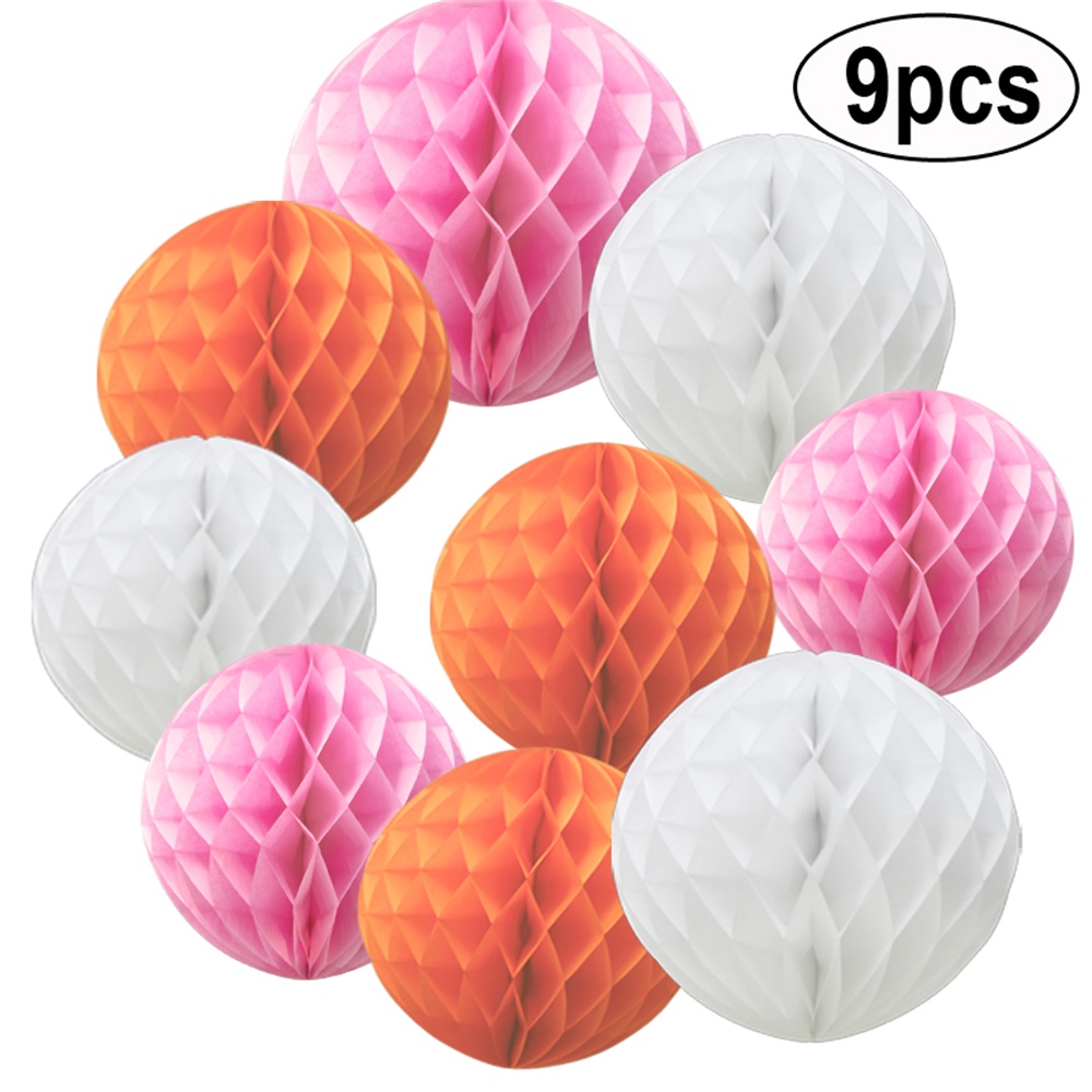 TtS 9 Mixed Paper Honeycomb Balls Tissue Wedding Party Hanging Decoration - Picture 14 of 17
