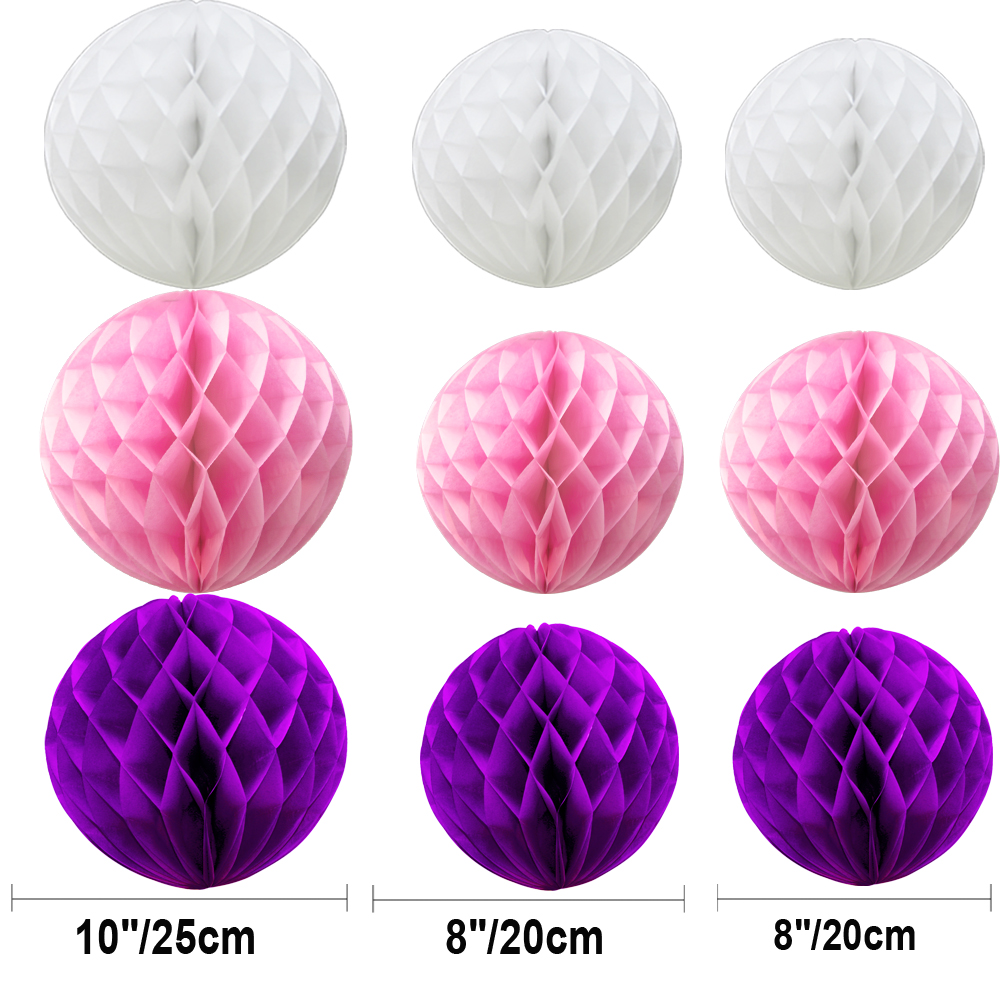 TtS 9 Mixed Paper Honeycomb Balls Tissue Wedding Party Hanging Decoration - Picture 11 of 17