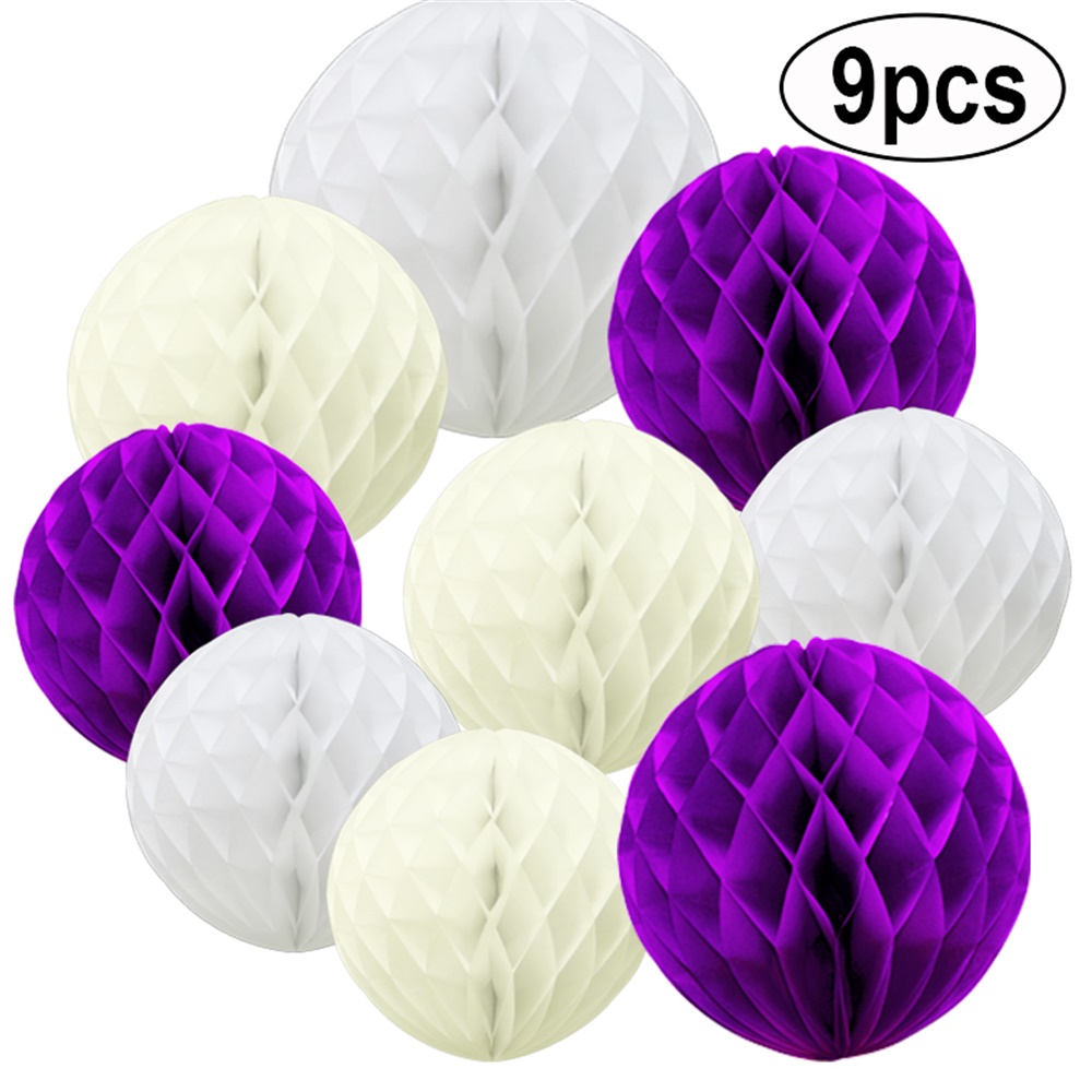 TtS 9 Mixed Paper Honeycomb Balls Tissue Wedding Party Hanging Decoration - Picture 10 of 17