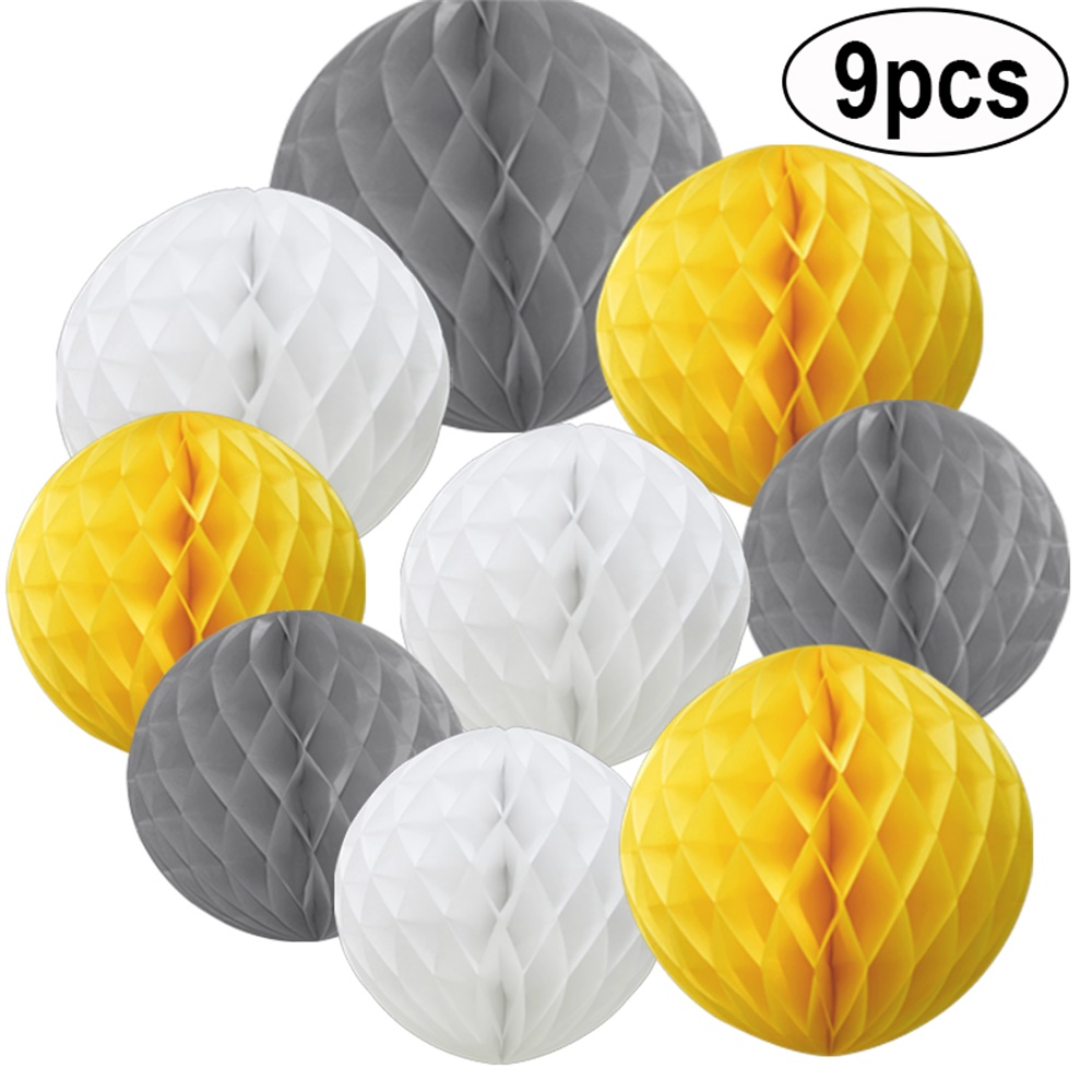 TtS 9 Mixed Paper Honeycomb Balls Tissue Wedding Party Hanging Decoration - Picture 12 of 17