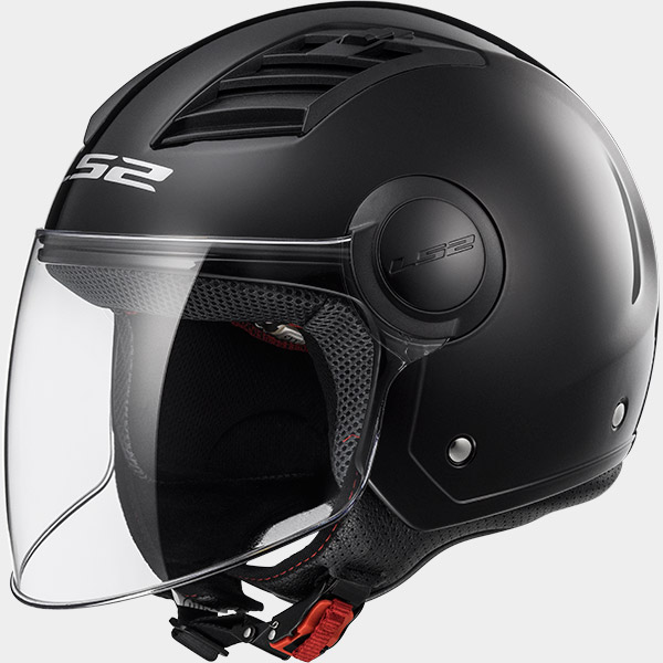 LS2 OF562 Airflow Long Visor Open Face Scooter Motorbike Motorcycle Helmet Solid - Picture 3 of 5