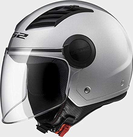 LS2 OF562 Airflow Long Visor Open Face Scooter Motorbike Motorcycle Helmet Solid - Picture 5 of 5