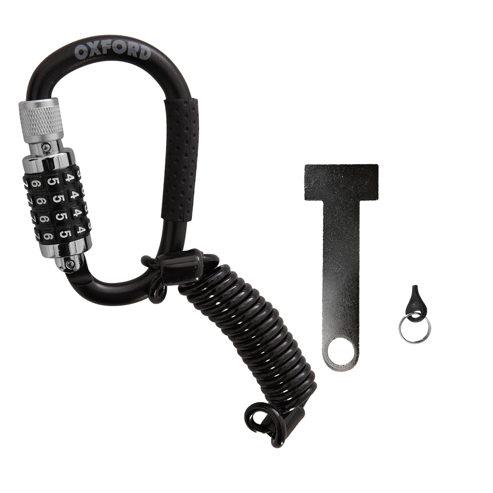 Oxford Motorcycle Motorbike Helmet Lid Lock Black Combination Lock