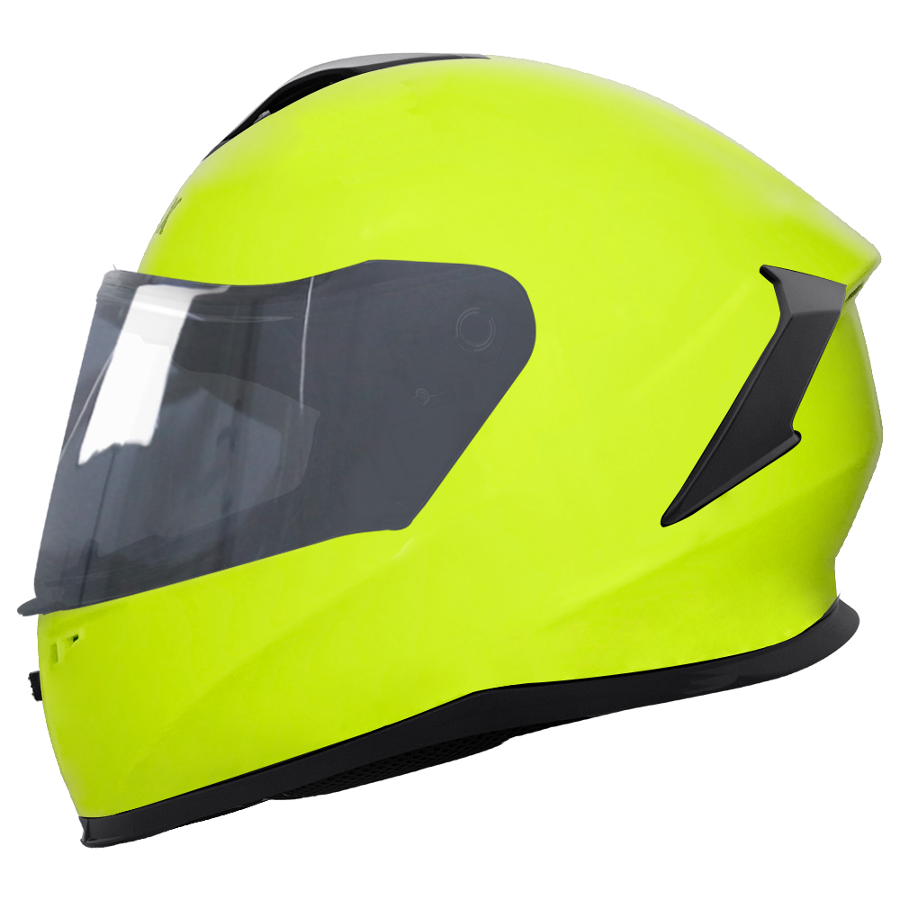 ZORAX Falcon Full Face Yellow Helmet Motorbike & Scratch-Resistant Smoke Visor - Picture 9 of 14