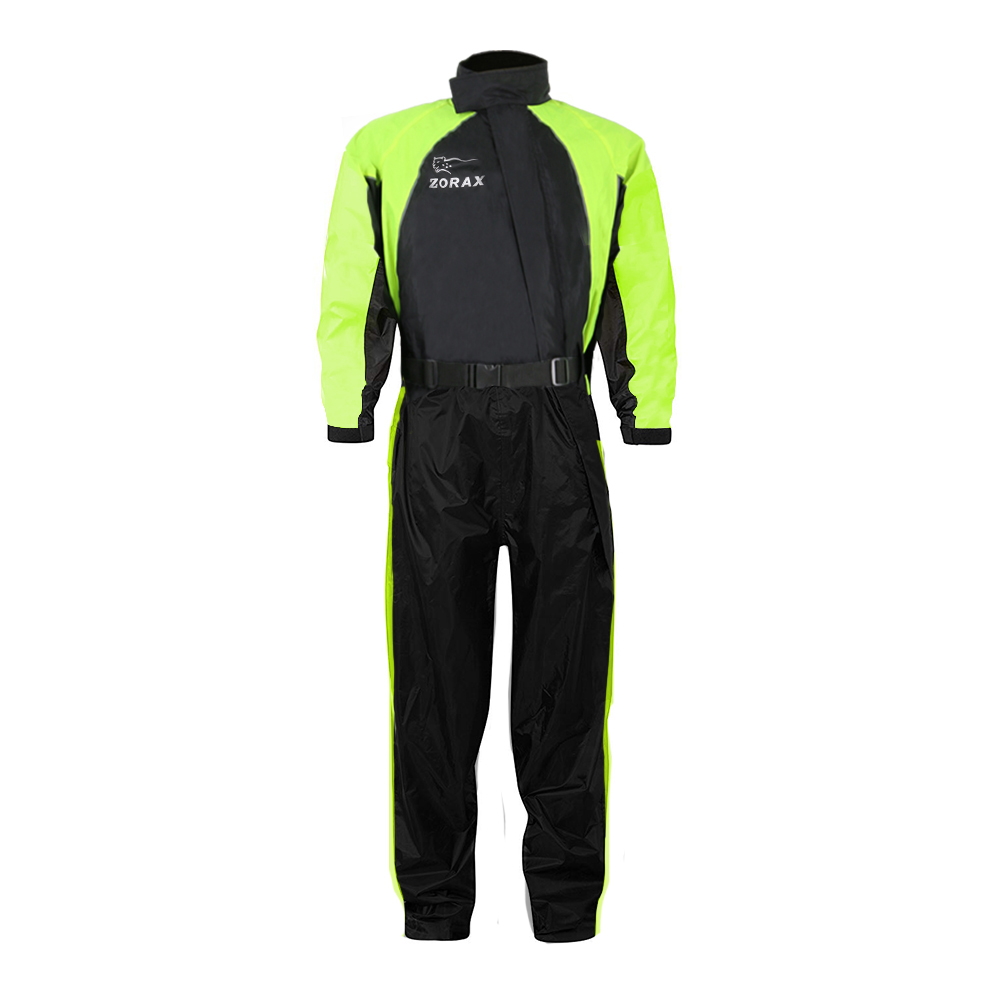 ZORAX Motorcycle Motorbike Rainsuit Over  Waterproof Shield Body Black / Yellow