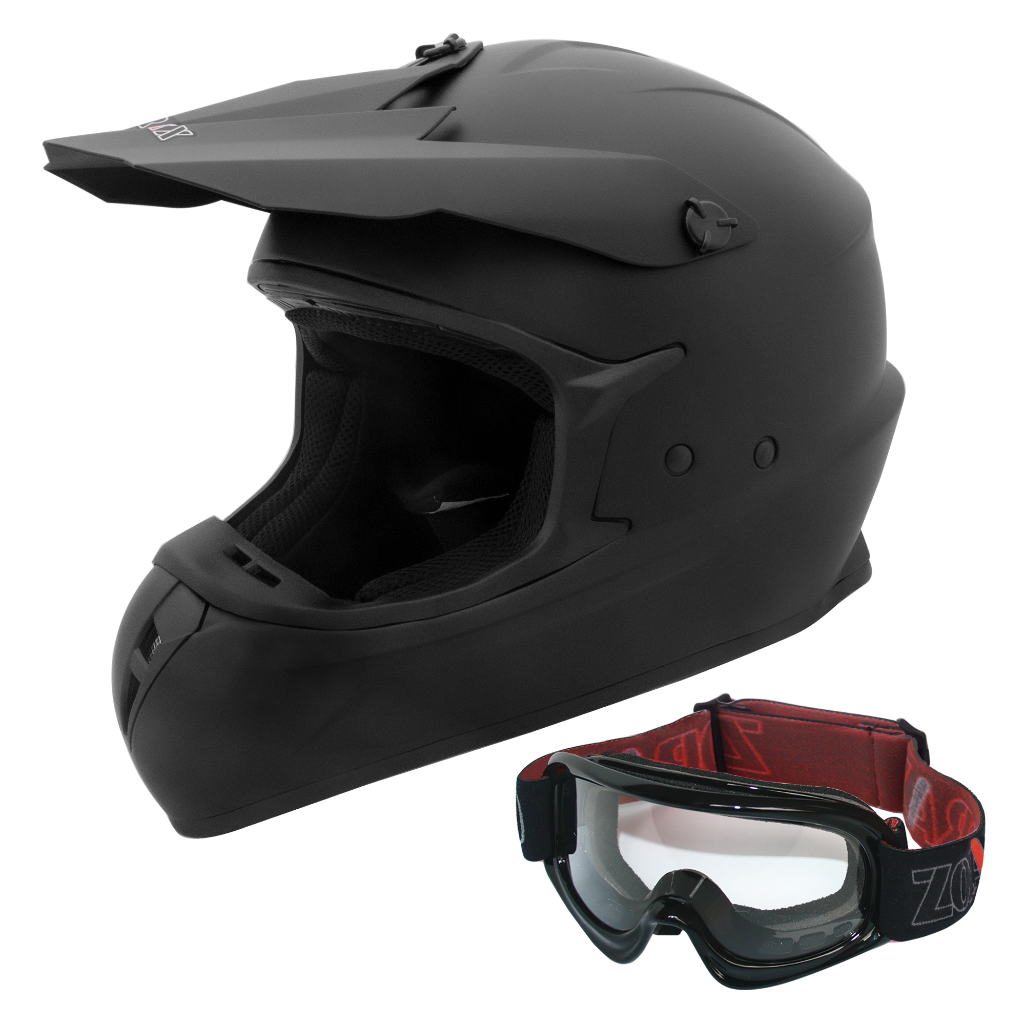 ZORAX ZOR-X305 Adult Dual Sport Motocross MX Helmet & Goggles Adventure Off Road - Picture 9 of 16