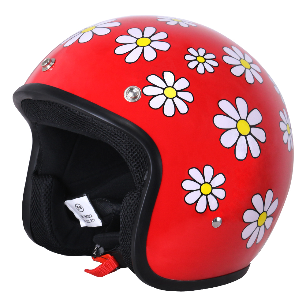 Zorax Open Face Half Motorcycle Motorbike Helmet Retro Vintage Lady Women Pink - Picture 23 of 28