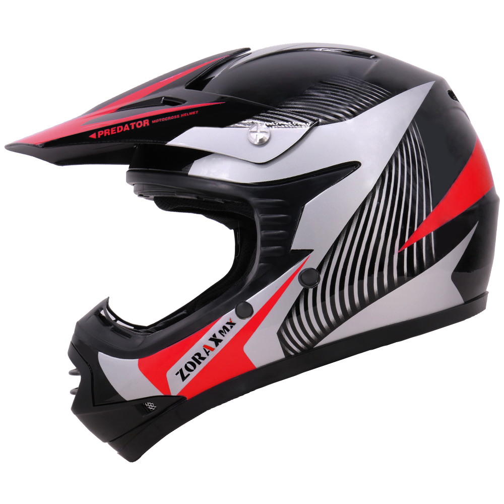 LEOPARD LEO X17 Kids Junior Off Road Motocross Quad ATV MX Helmet Black White XL 55cm