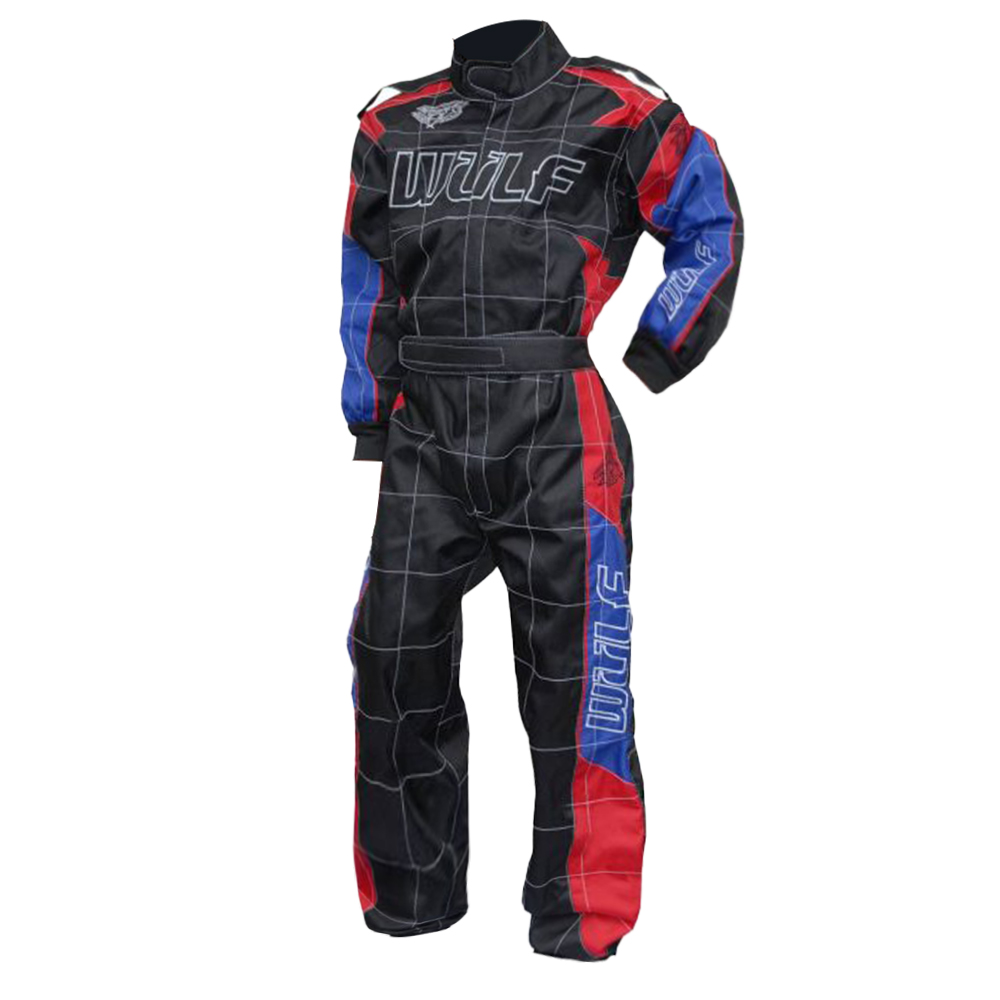 Moto Enfant Costume Wulf Camo Enfants Kart Costume Nouveau Garcons et Filles Motocross ATV Quad Sport Racing 1 Piece Combinaison (Gris,3-4 Annees