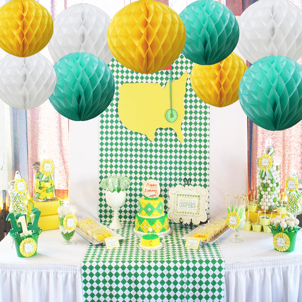 Time to Sparkle 12 Mixed Sizes PAPER HONEYCOMB BALLS Tissue Wedding Party Decor - Picture 13 of 23