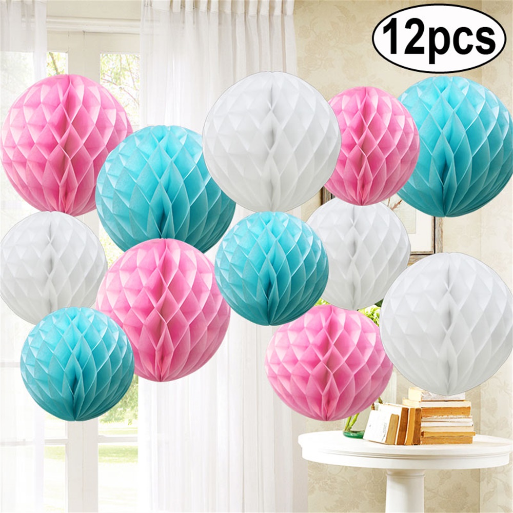 Time to Sparkle 12 Mixed Sizes PAPER HONEYCOMB BALLS Tissue Wedding Party Decor - Picture 7 of 23