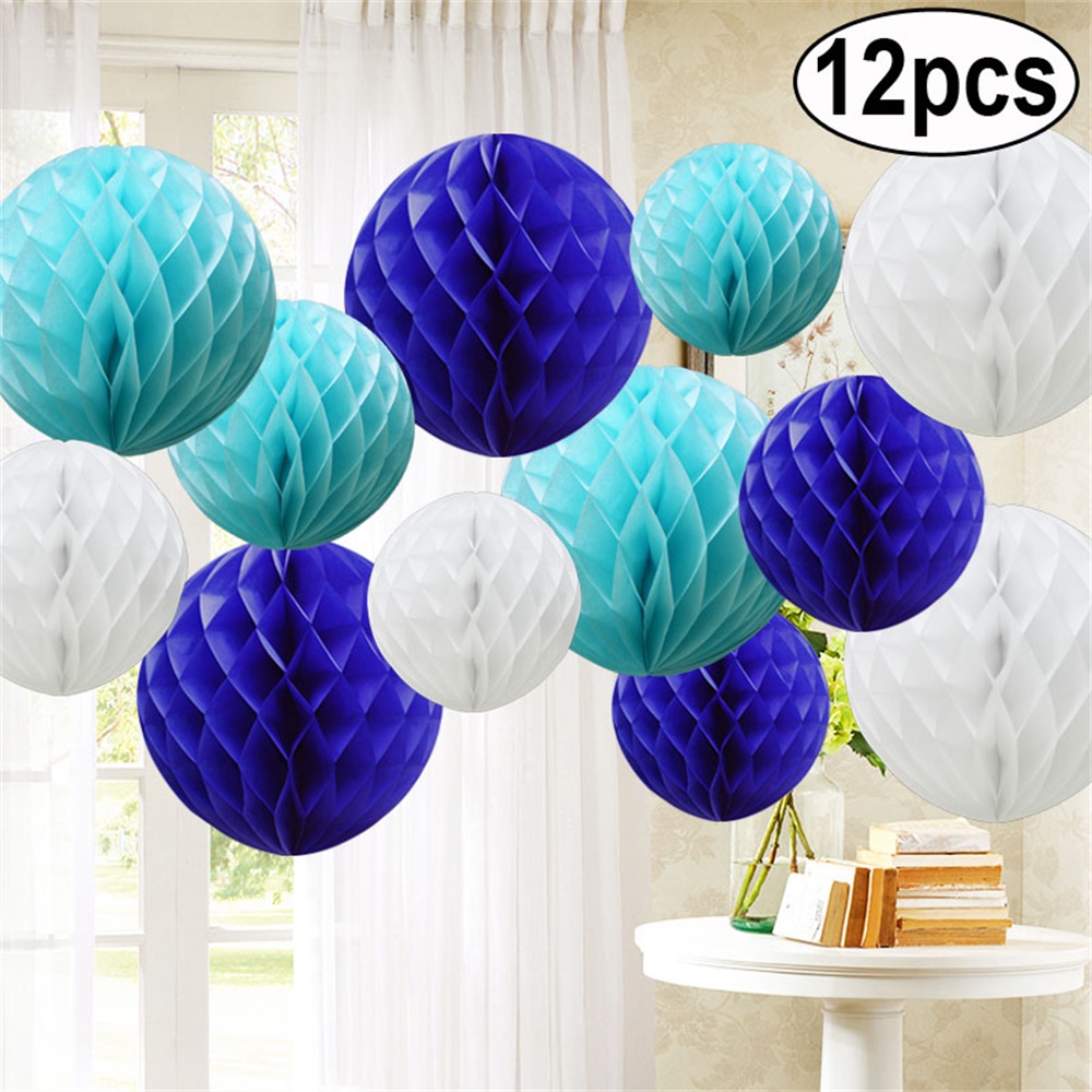 Time to Sparkle 12 Mixed Sizes PAPER HONEYCOMB BALLS Tissue Wedding Party Decor - Picture 9 of 23