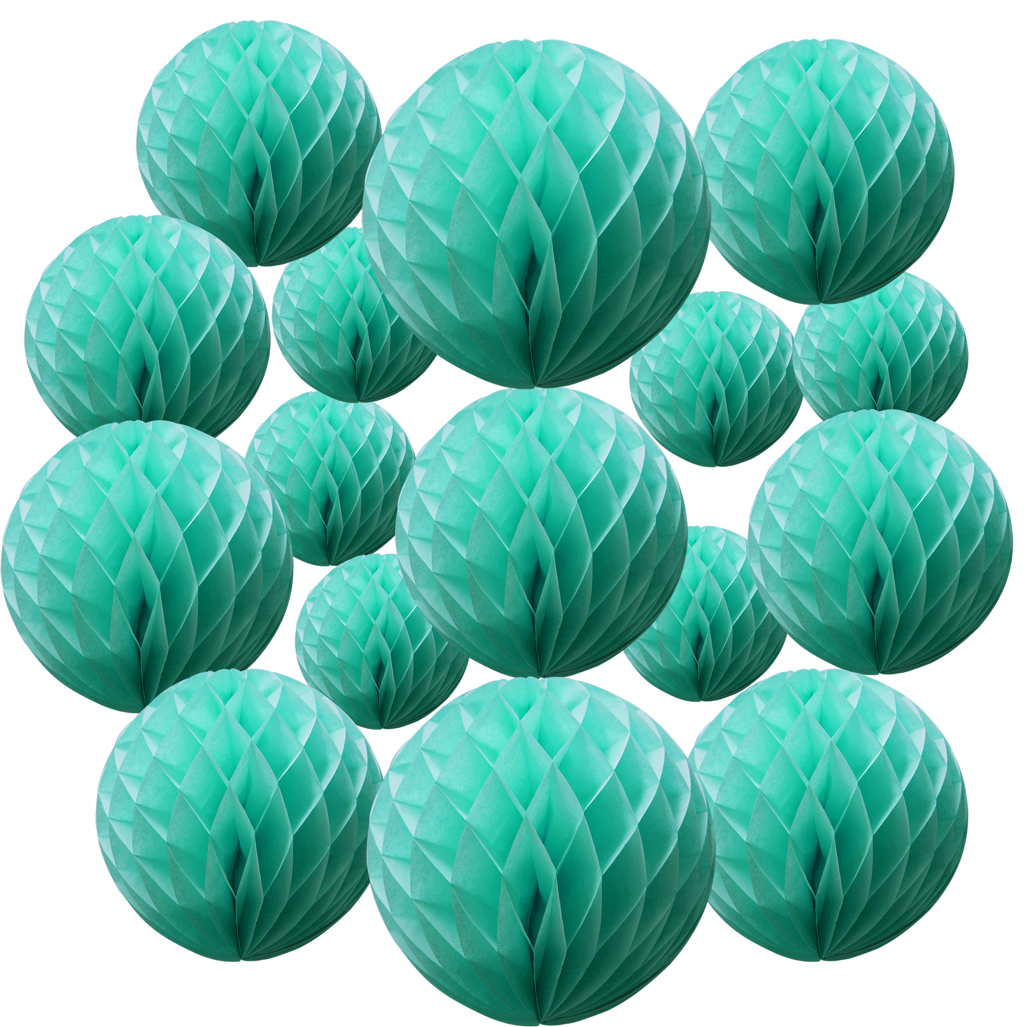 Time to Sparkle 16 PACK Tissue Paper Pompoms Round Paper Honeycomb Balls Hanging - Picture 15 of 28