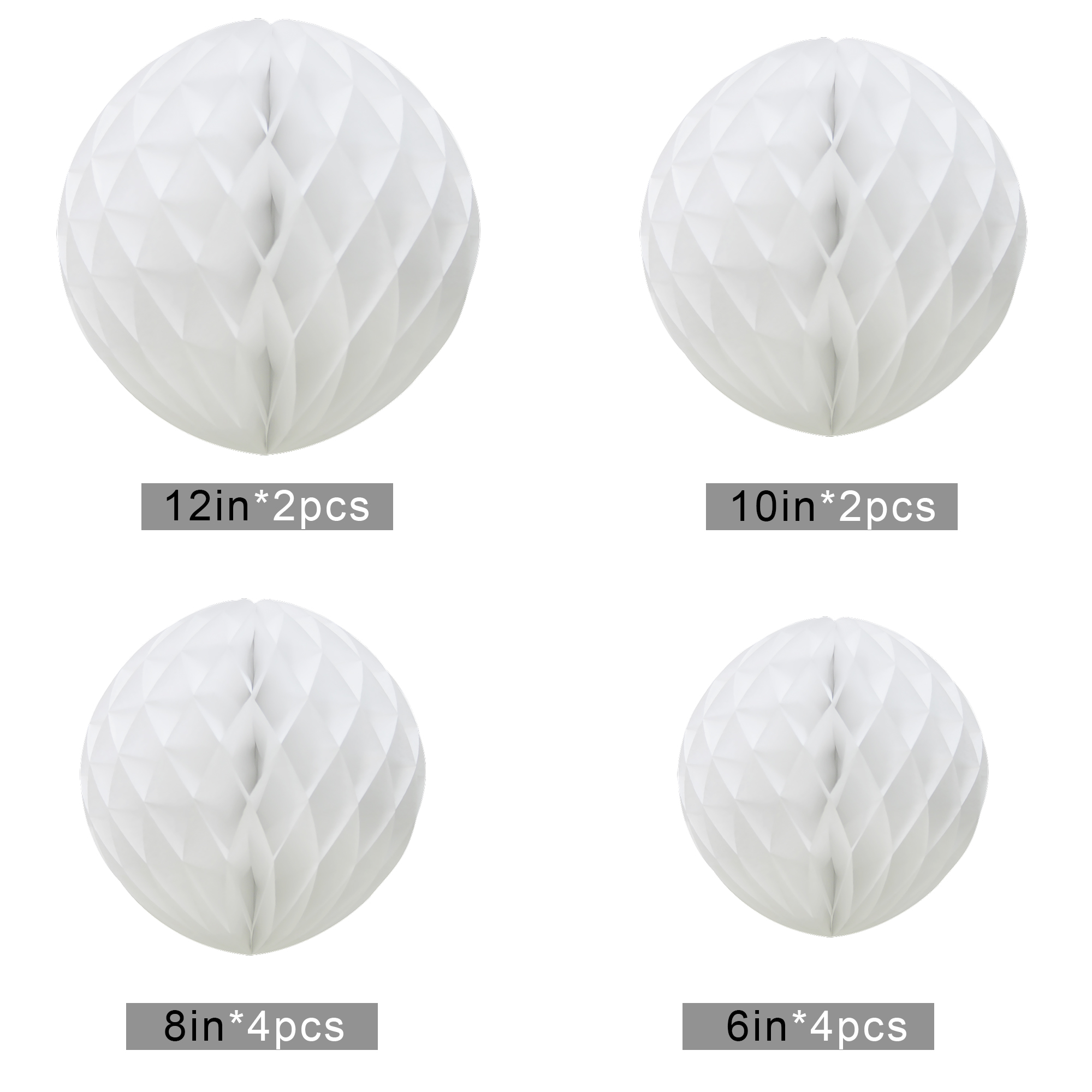 Time to Sparkle 12 Mixed Sizes PAPER HONEYCOMB BALLS Tissue Wedding Party Decor - Picture 23 of 23