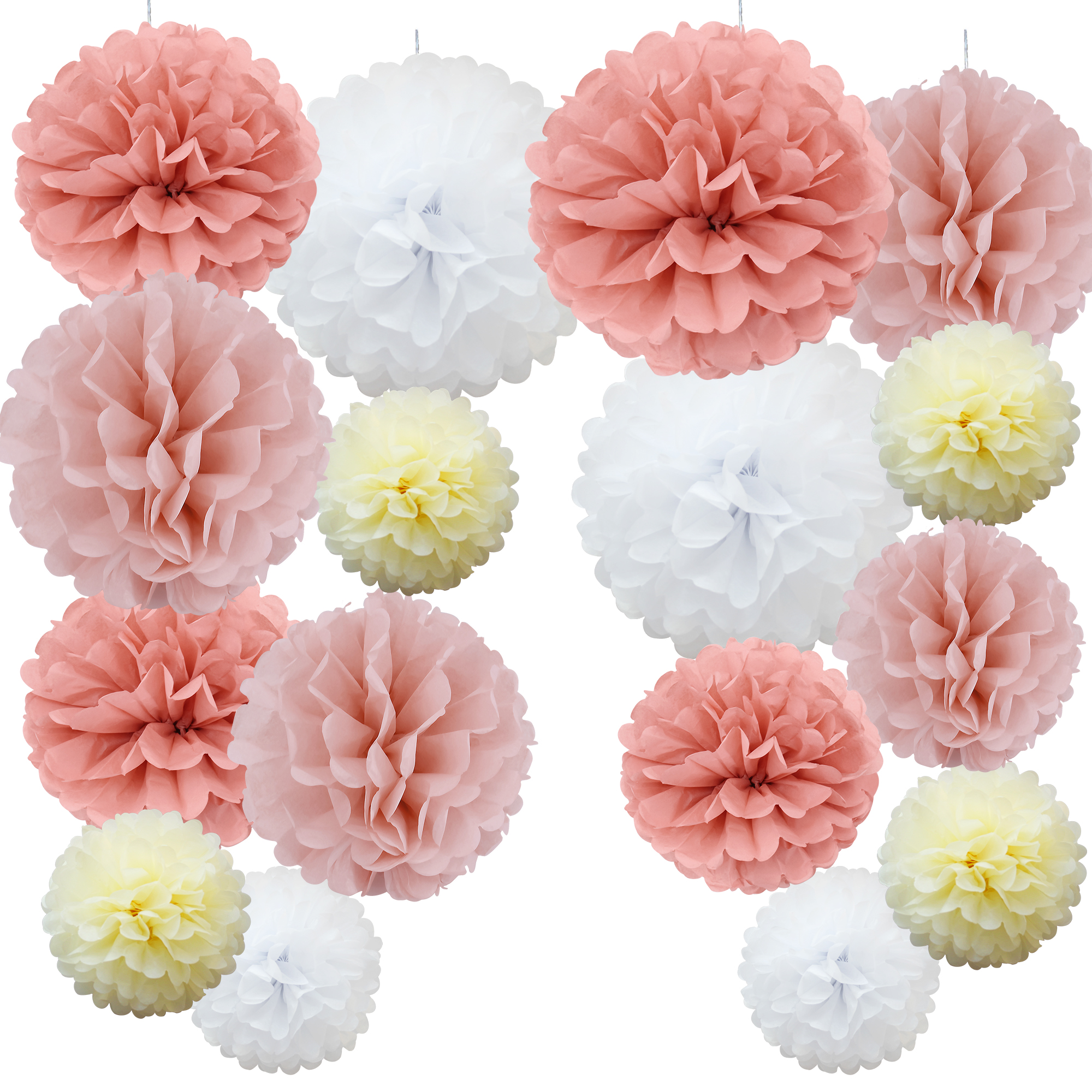 Time to Sparkle 16 PACK Tissue Paper Pompoms Fluffy Flower Party Hanging Decor - Picture 21 of 24