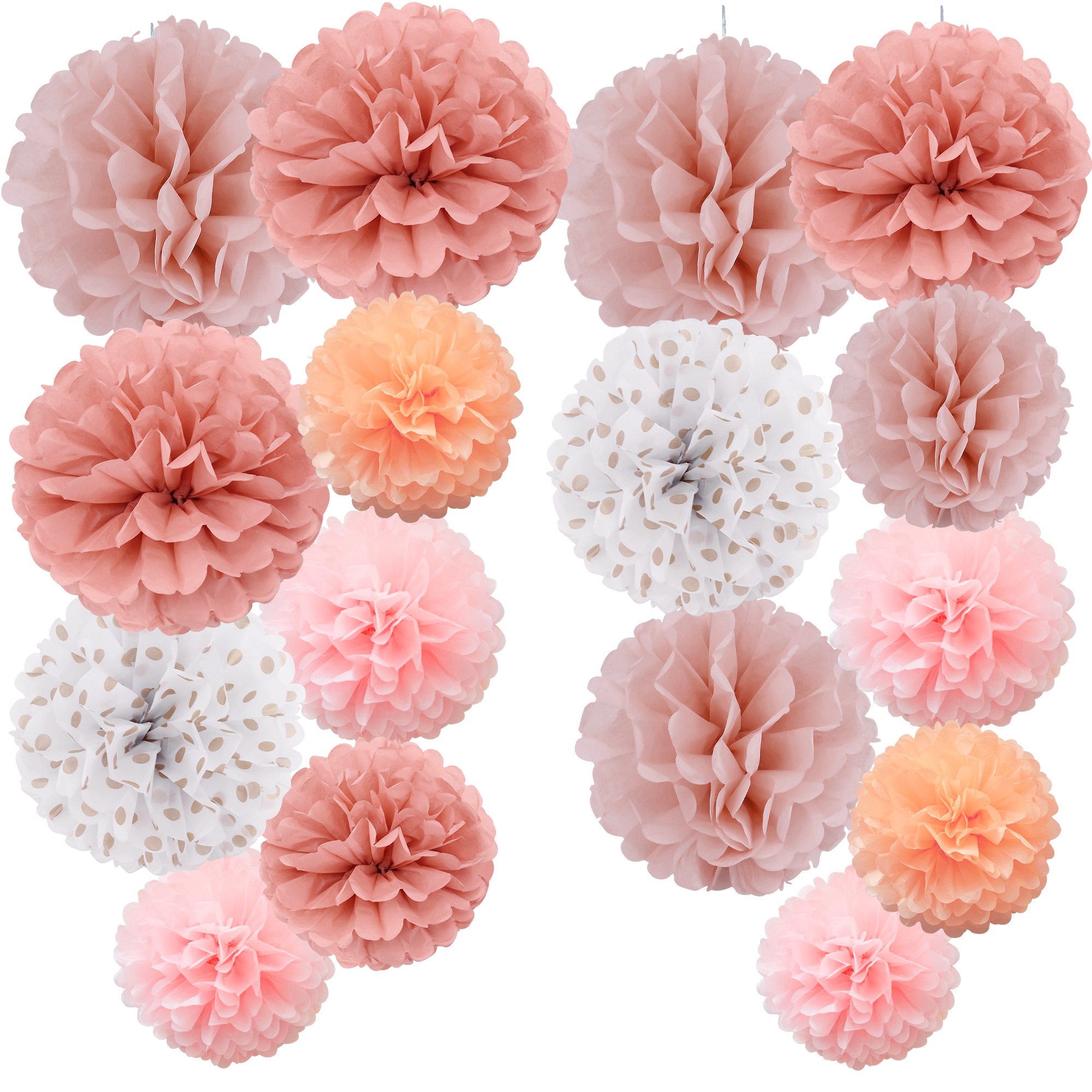 Time to Sparkle 16 PACK Tissue Paper Pompoms Fluffy Flower Party Hanging Decor - Picture 20 of 24