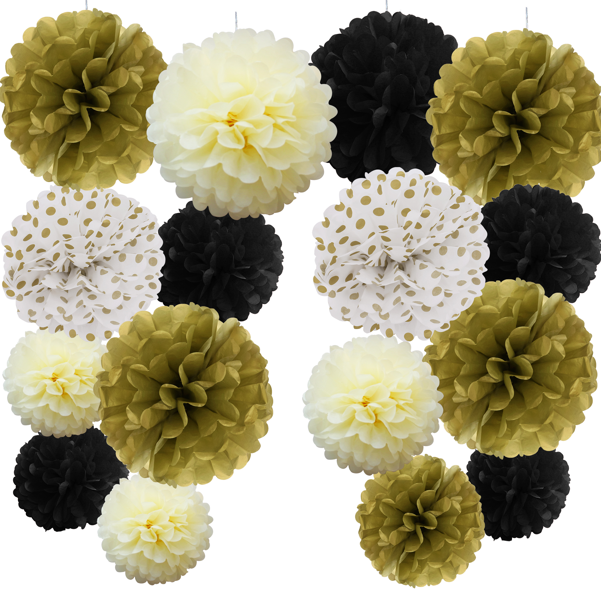 Time to Sparkle 16 PACK Tissue Paper Pompoms Fluffy Flower Party Hanging Decor - Picture 22 of 24