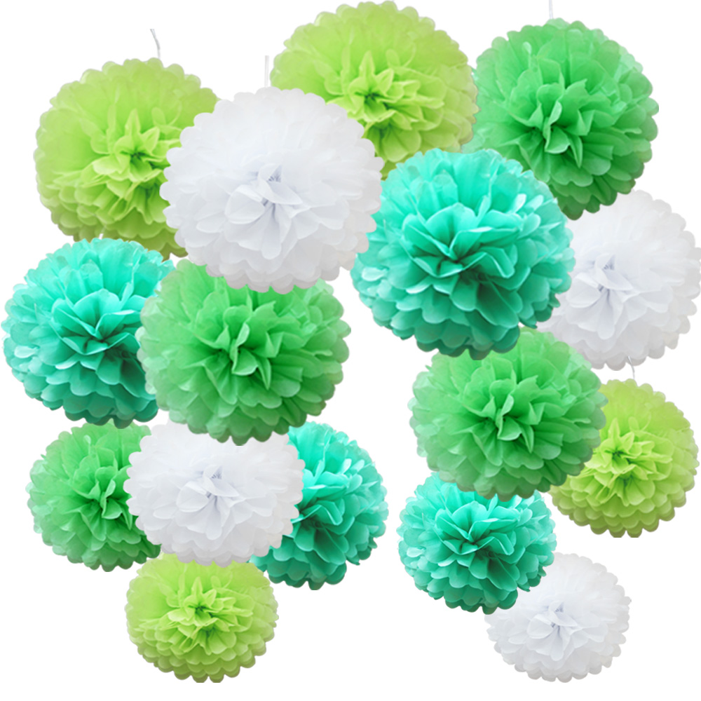 Time to Sparkle 16 PACK Tissue Paper Pompoms Fluffy Flower Party Hanging Decor - Picture 13 of 24