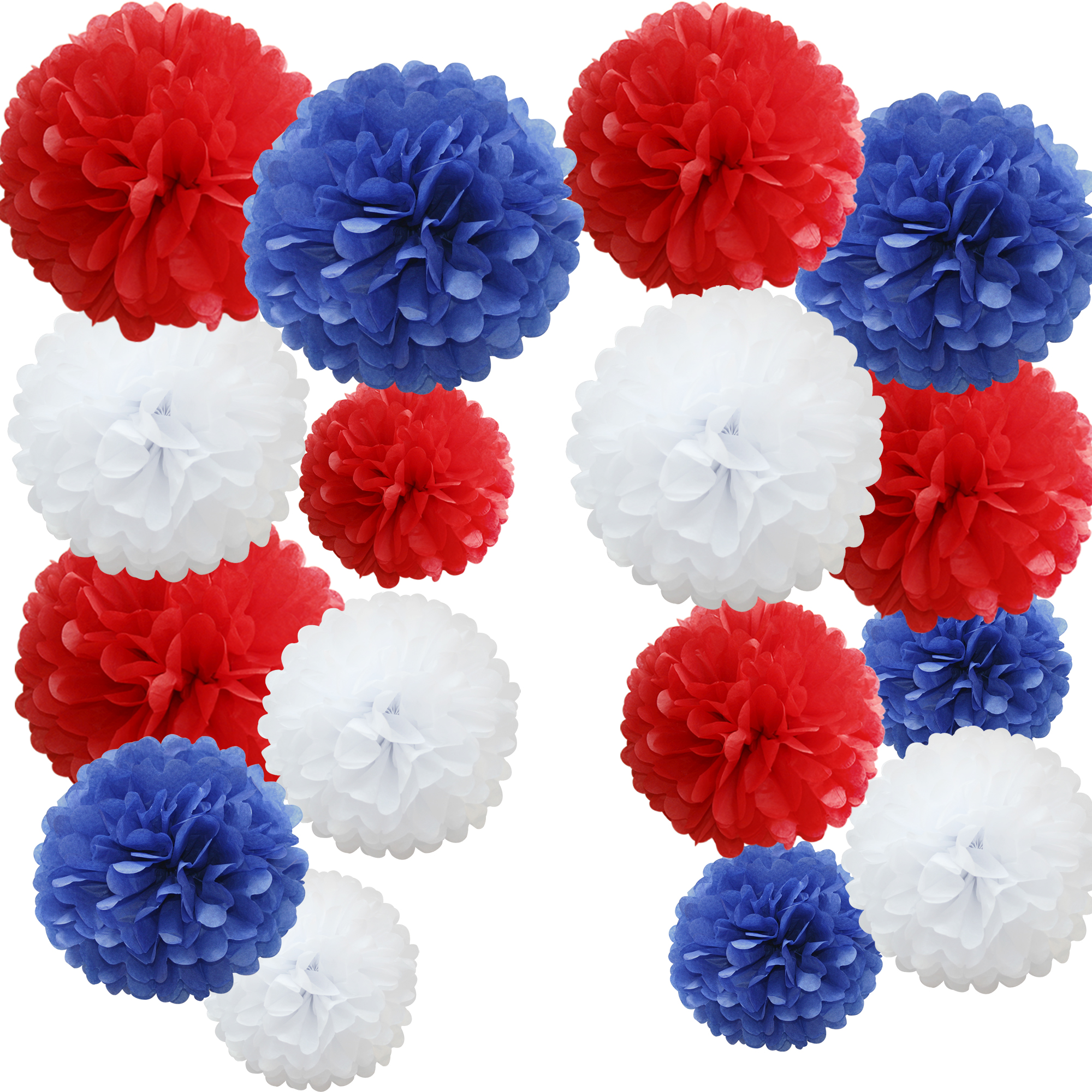 Time to Sparkle 16 PACK Tissue Paper Pompoms Fluffy Flower Party Hanging Decor - Picture 18 of 24