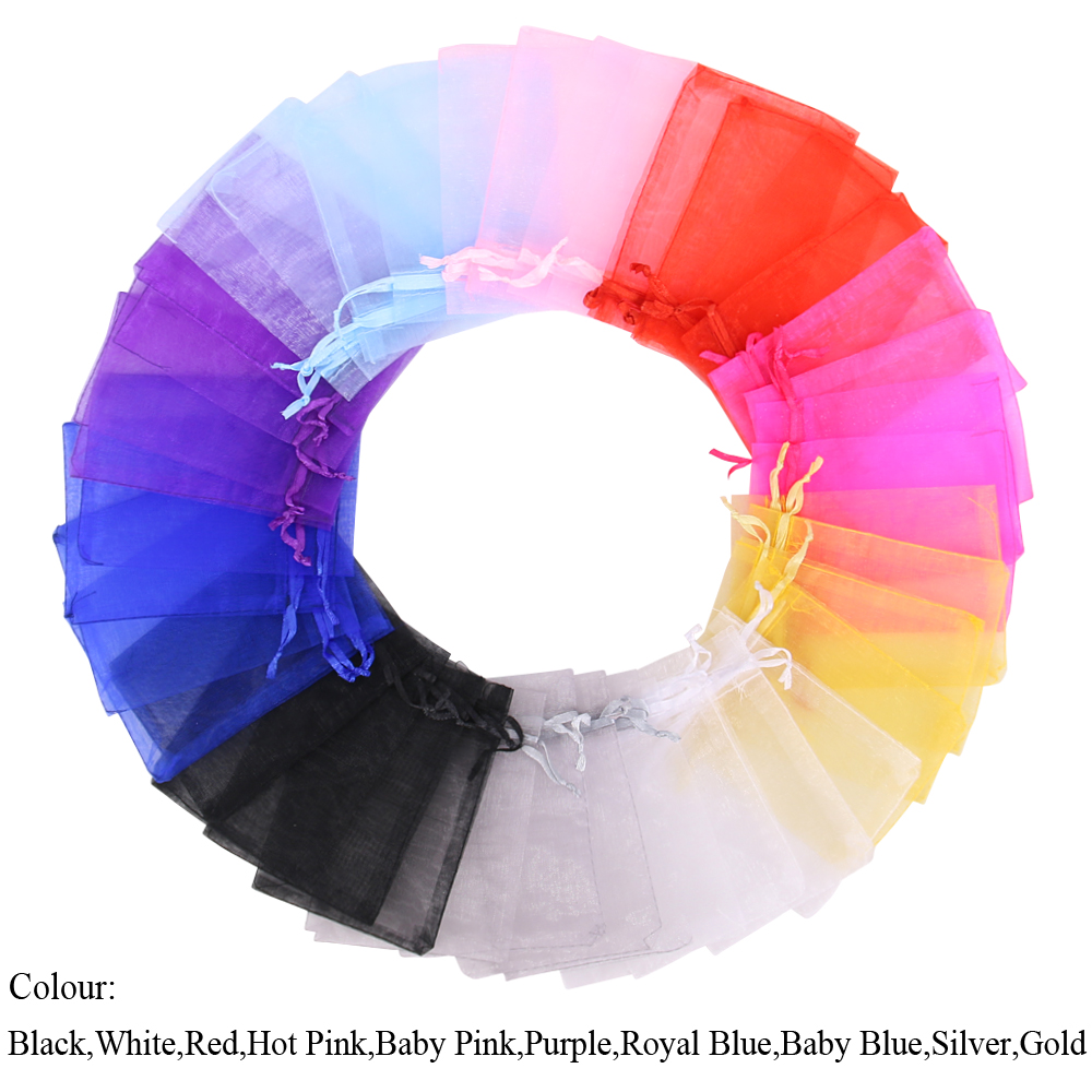 Time to Sparkle 100PCS 7 x 9cm LUXURY Organza Gift Bags Jewelry Pouches Wedding - Picture 7 of 29
