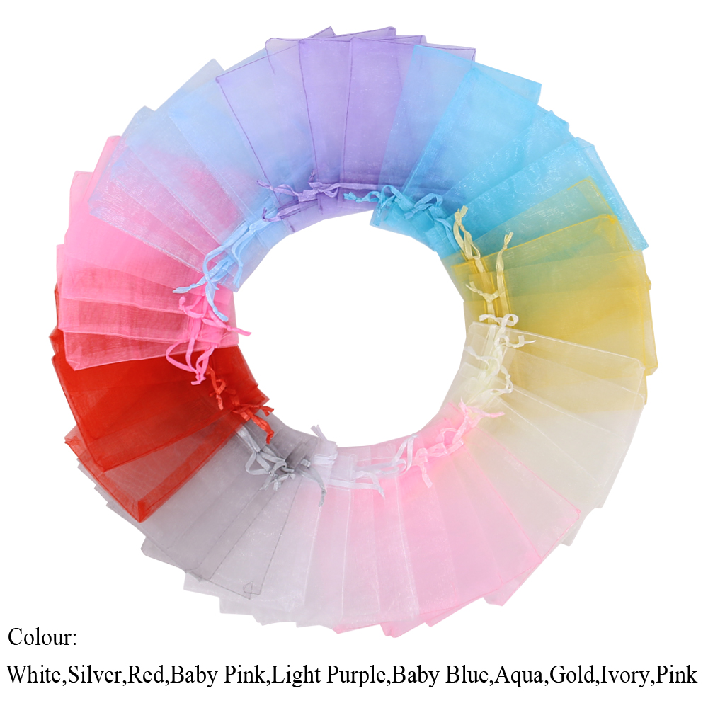 Time to Sparkle 100PCS 7 x 9cm LUXURY Organza Gift Bags Jewelry Pouches Wedding - Picture 8 of 29