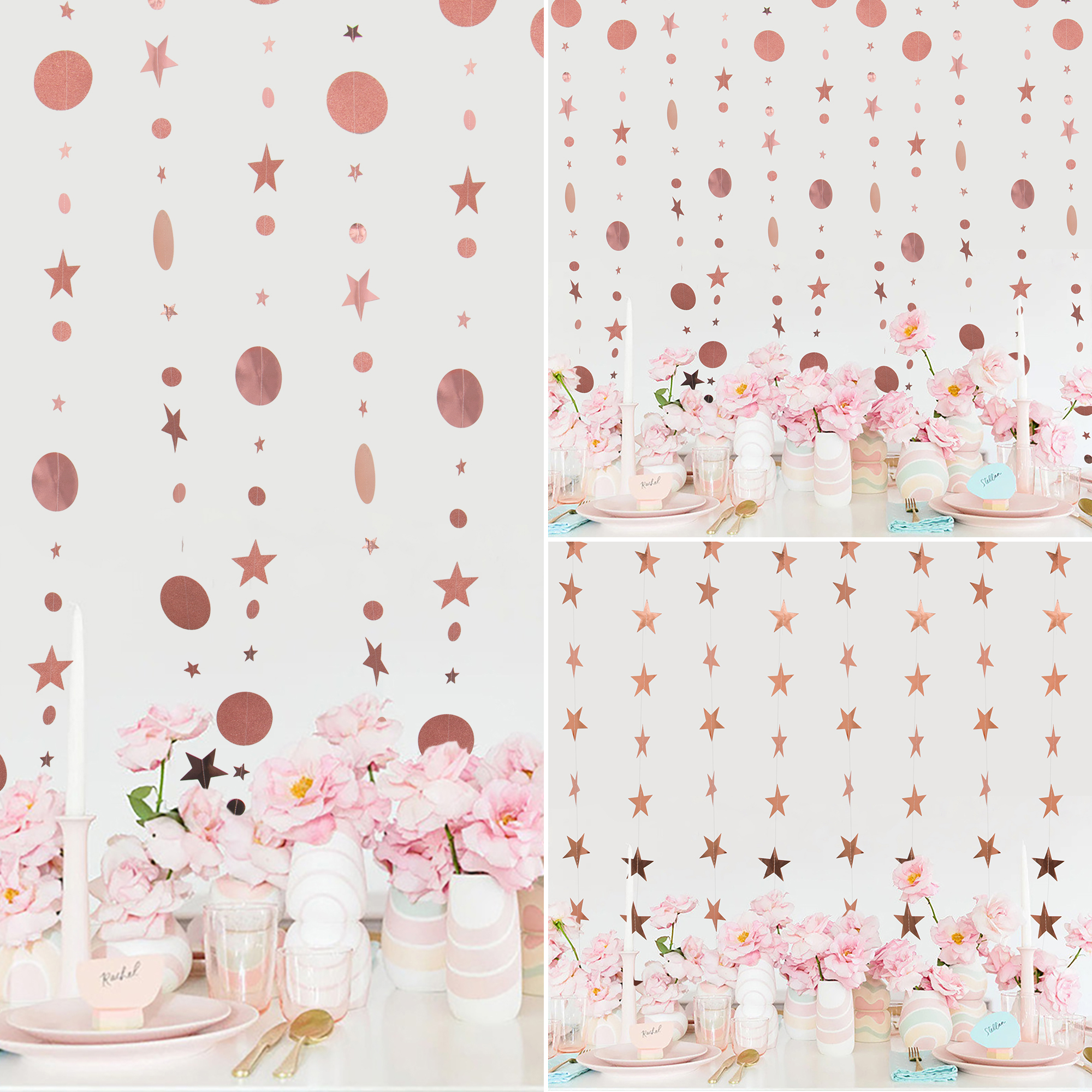 Time to Sparkle Hanging Garland Sparkling Round Circle Star Bunting Party Decor - Picture 17 of 17