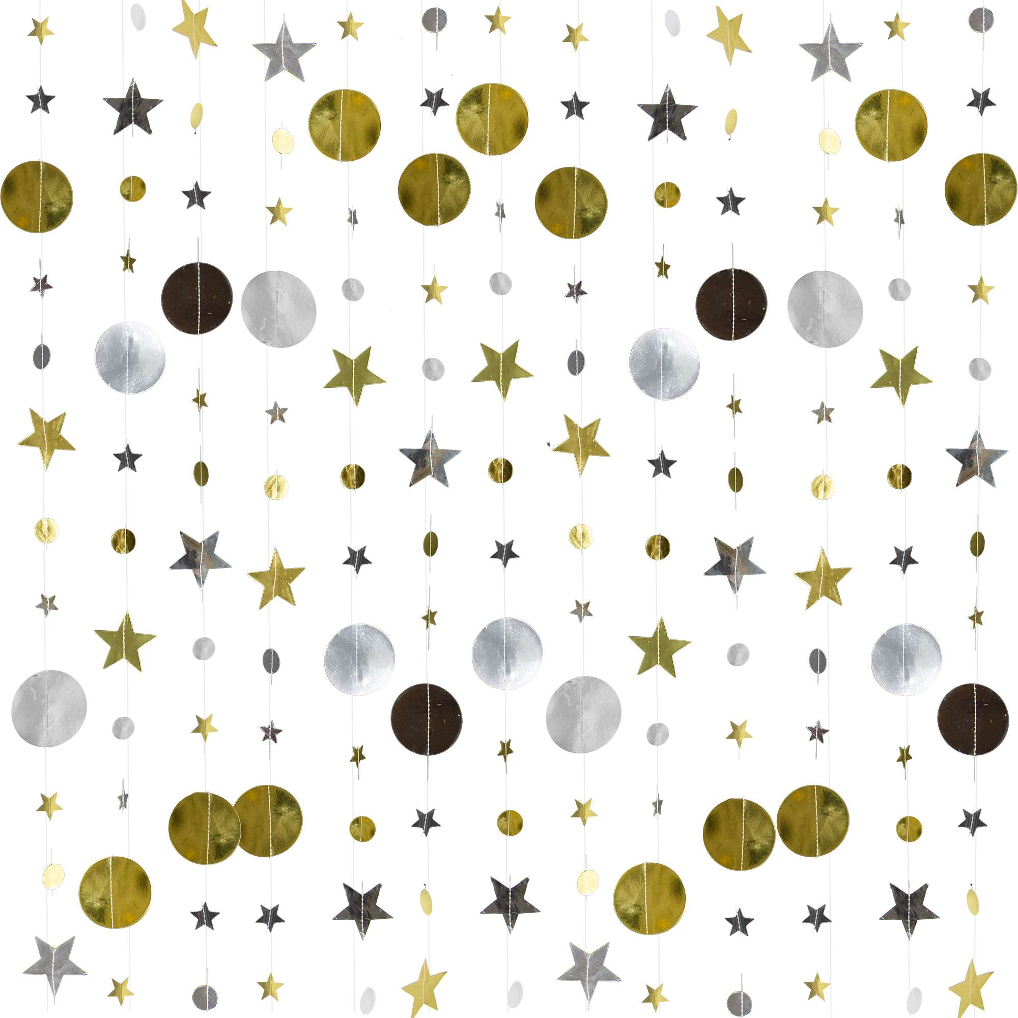 Time to Sparkle Hanging Garland Sparkling Round Circle Star Bunting Party Decor - Picture 12 of 17