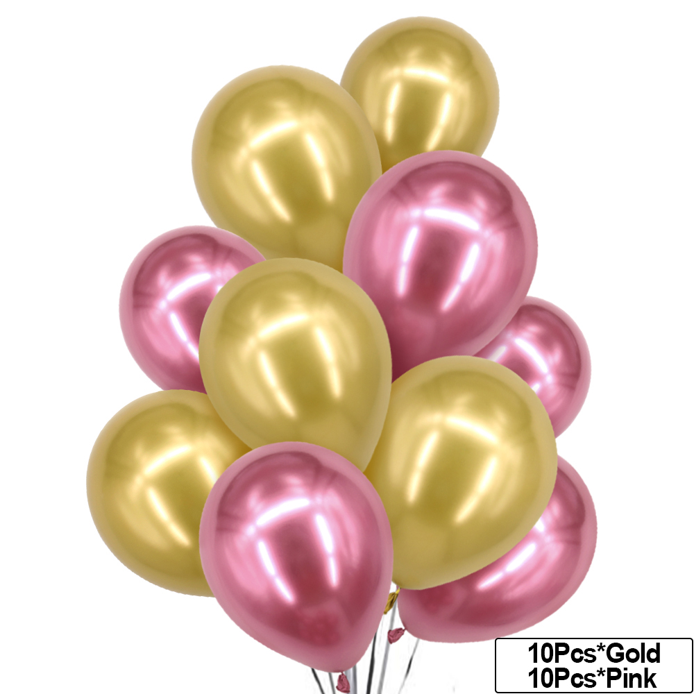 Time to Sparkle 20 Mix METALLIC LATEX BALLOONS Helium Large 12" Wedding Birthday - Picture 7 of 11
