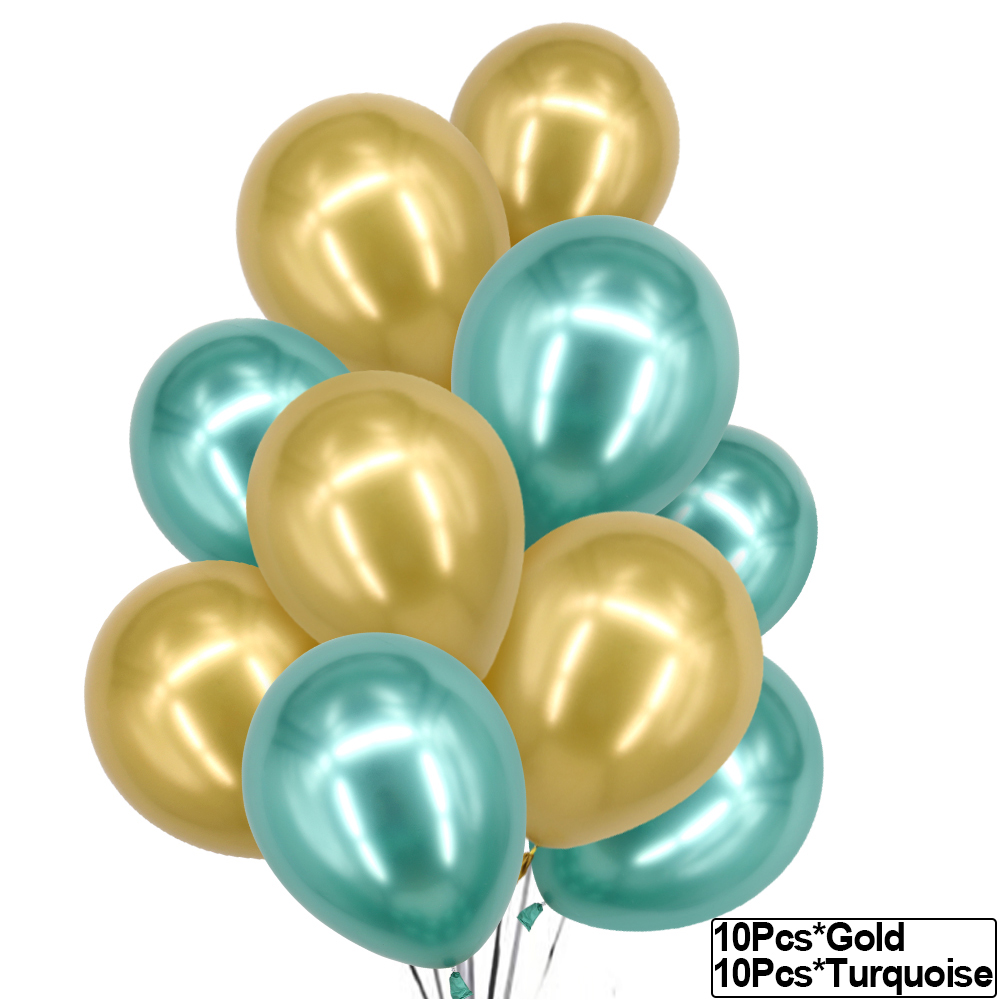 Time to Sparkle 20 Mix METALLIC LATEX BALLOONS Helium Large 12" Wedding Birthday - Picture 10 of 11