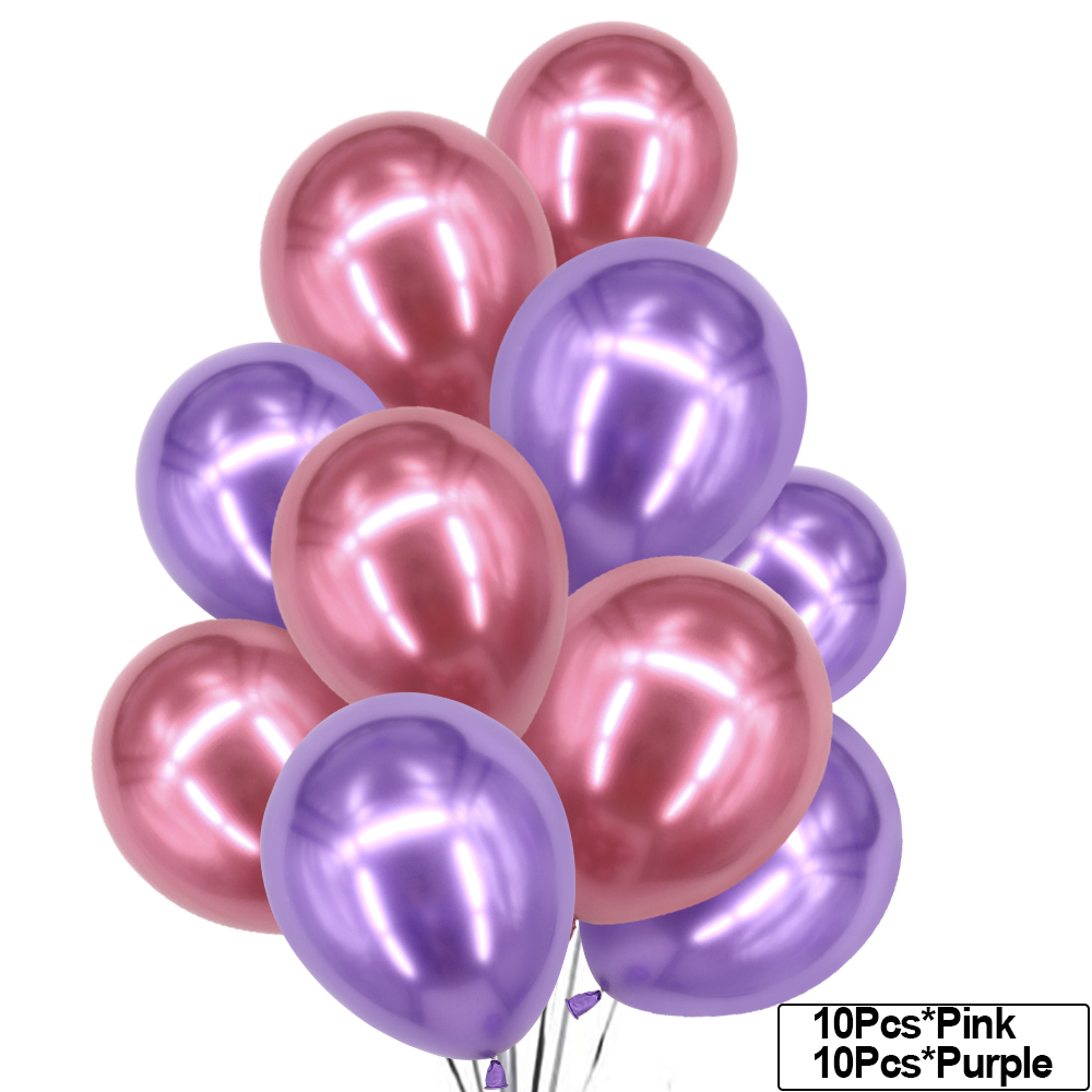 Time to Sparkle 20 Mix METALLIC LATEX BALLOONS Helium Large 12" Wedding Birthday - Picture 8 of 11