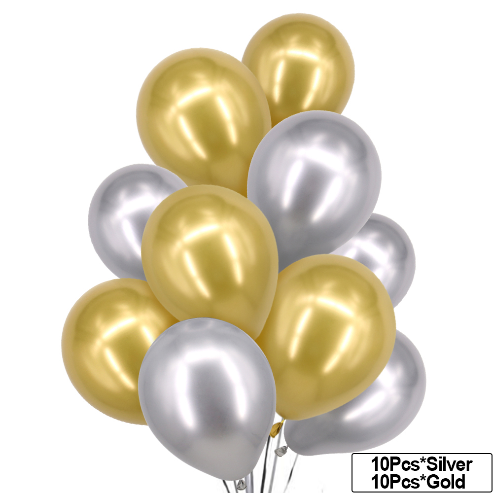 Time to Sparkle 20 Mix METALLIC LATEX BALLOONS Helium Large 12" Wedding Birthday - Picture 4 of 11
