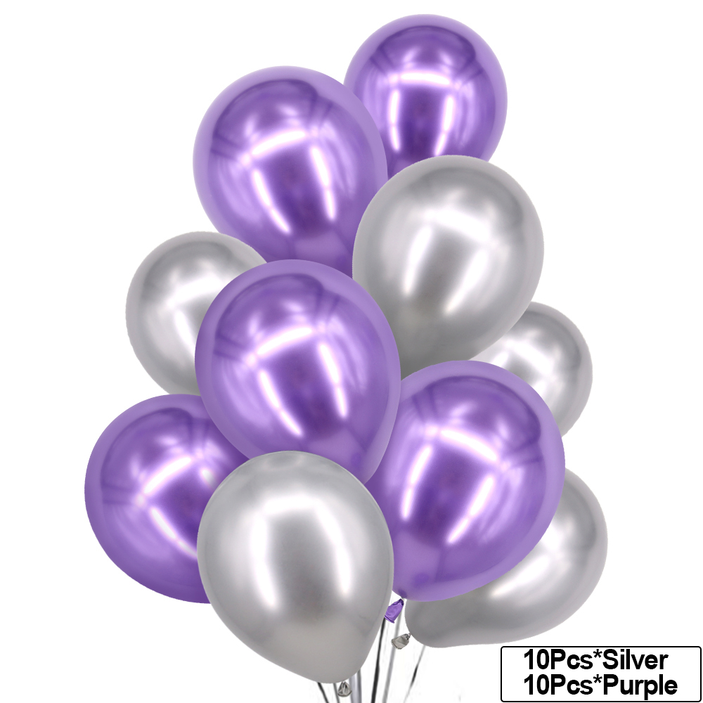 Time to Sparkle 20 Mix METALLIC LATEX BALLOONS Helium Large 12" Wedding Birthday - Picture 5 of 11