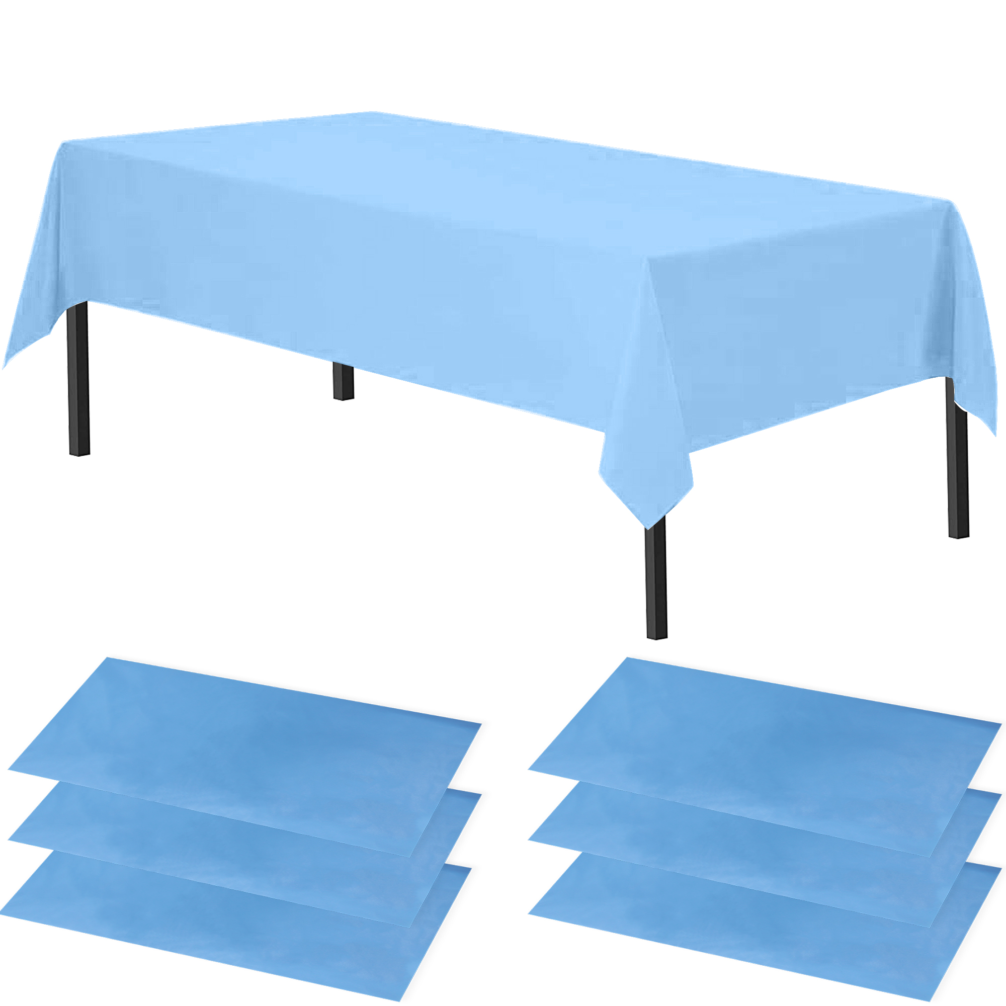 Time to Sparkle 6 PCS 54 x108 inch Plastic Table Cloth Covers Colourful Wedding - Picture 25 of 36