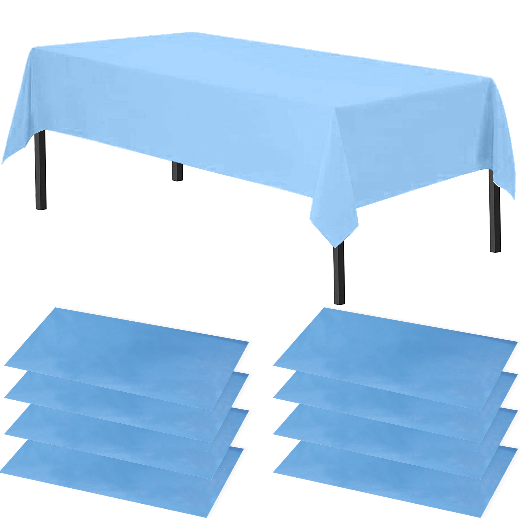 Time to Sparkle 8 PCS 54 x108 inch Plastic Table Cloth Covers Colourful Wedding - Picture 25 of 36