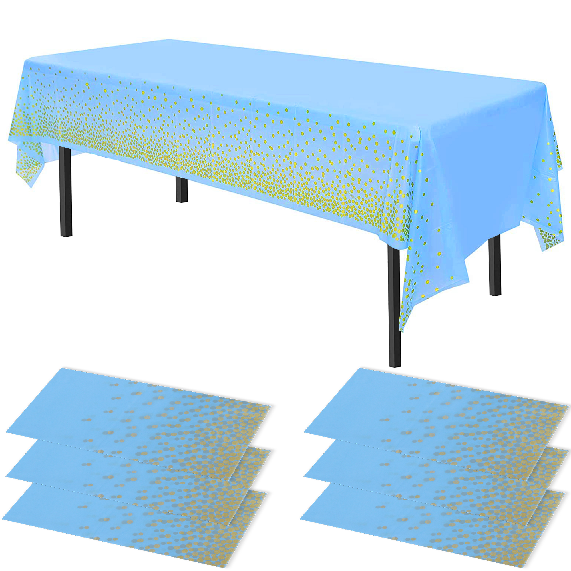 Time to Sparkle 6 PCS 54 x108 inch Plastic Table Cloth Covers Colourful Wedding - Picture 18 of 36