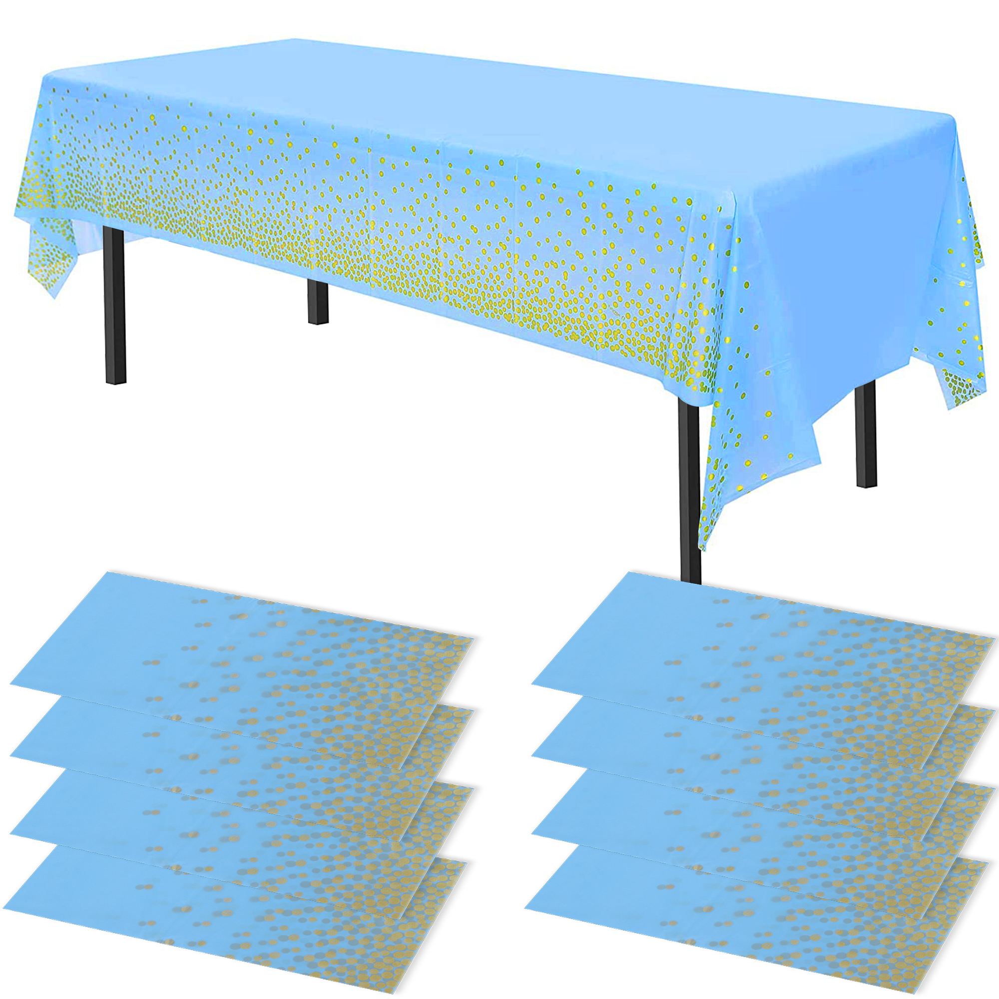 Time to Sparkle 8 PCS 54 x108 inch Plastic Table Cloth Covers Colourful Wedding - Picture 18 of 36