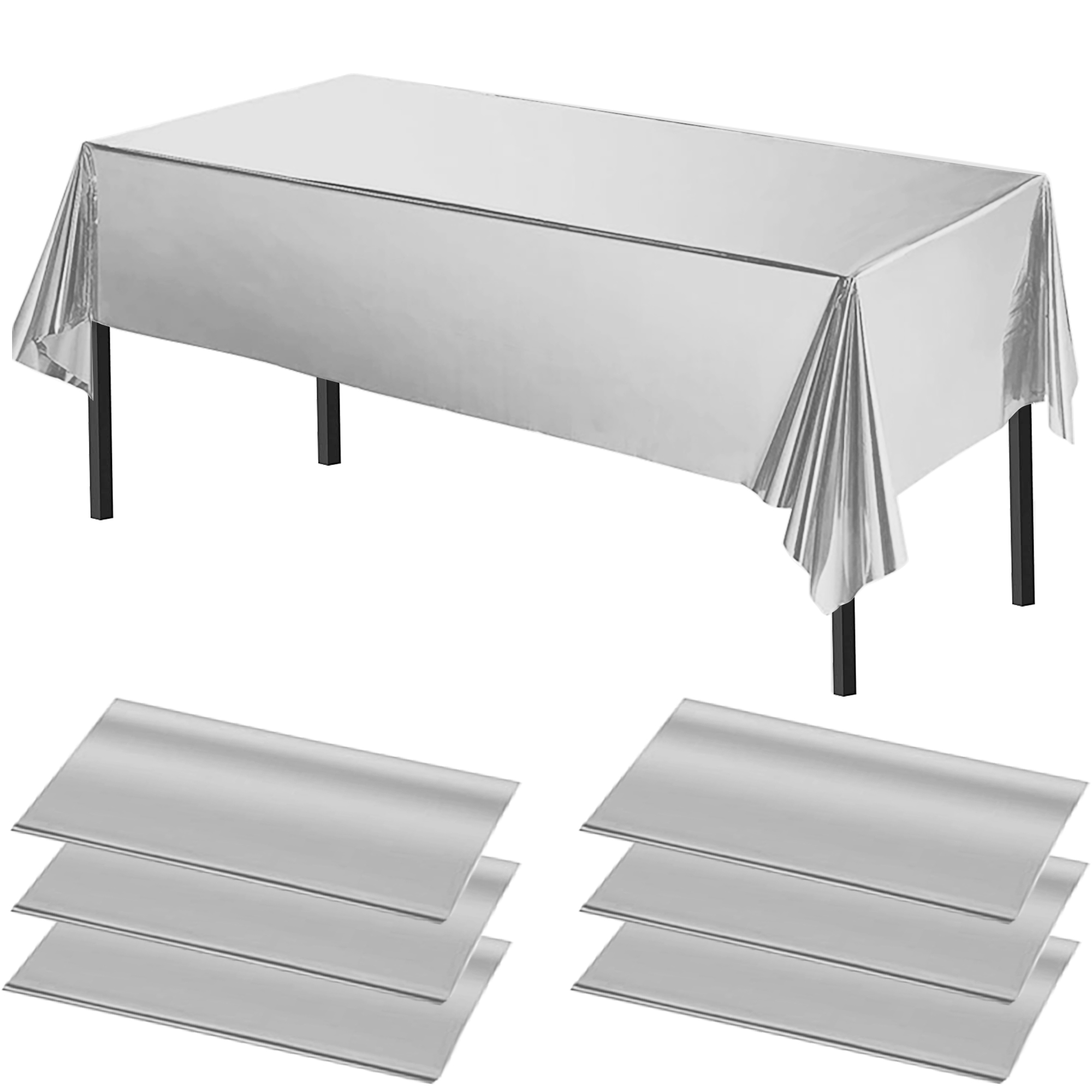 Time to Sparkle 6 PCS 54 x108 inch Plastic Table Cloth Covers Colourful Wedding - Picture 29 of 36
