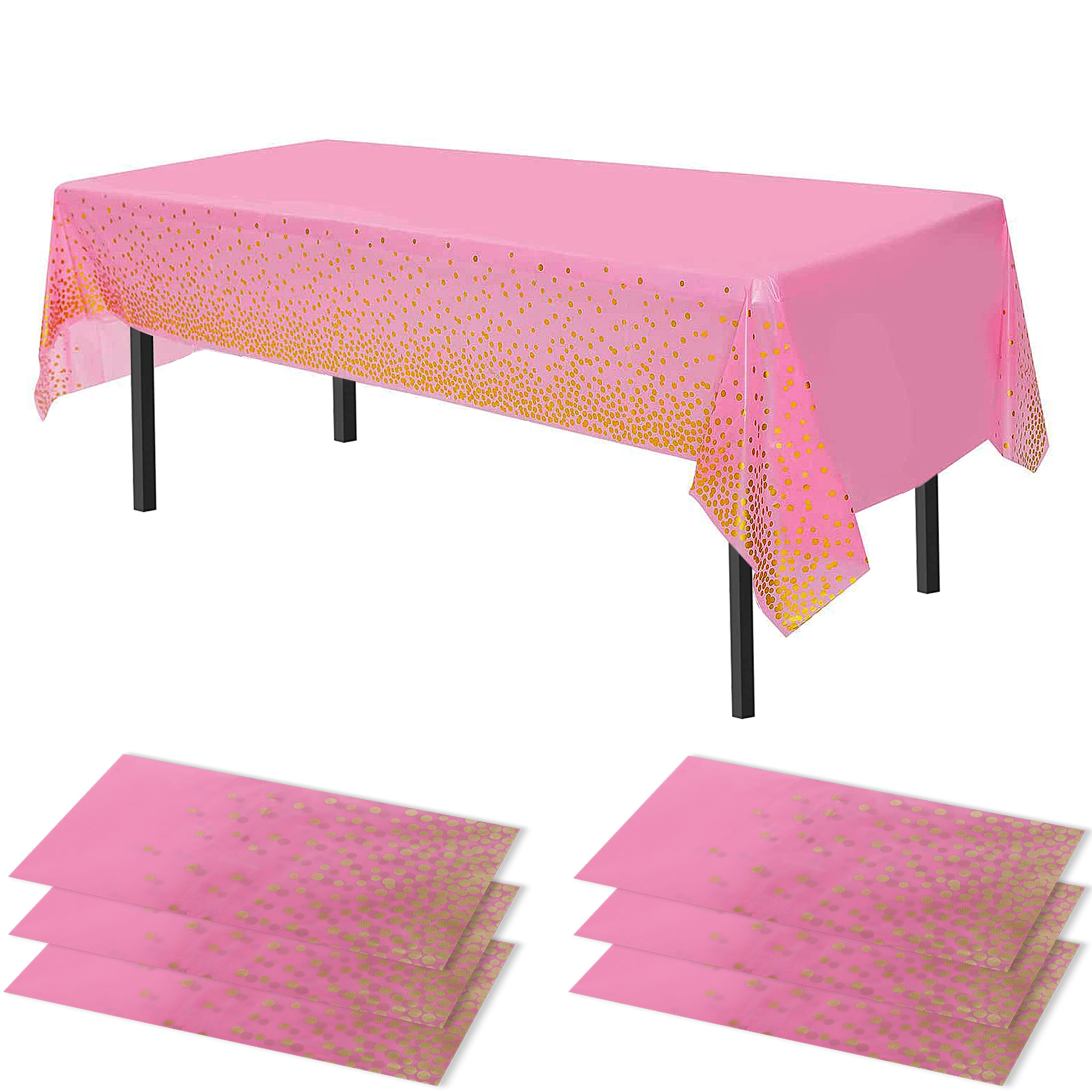 Time to Sparkle 6 PCS 54 x108 inch Plastic Table Cloth Covers Colourful Wedding - Picture 17 of 36