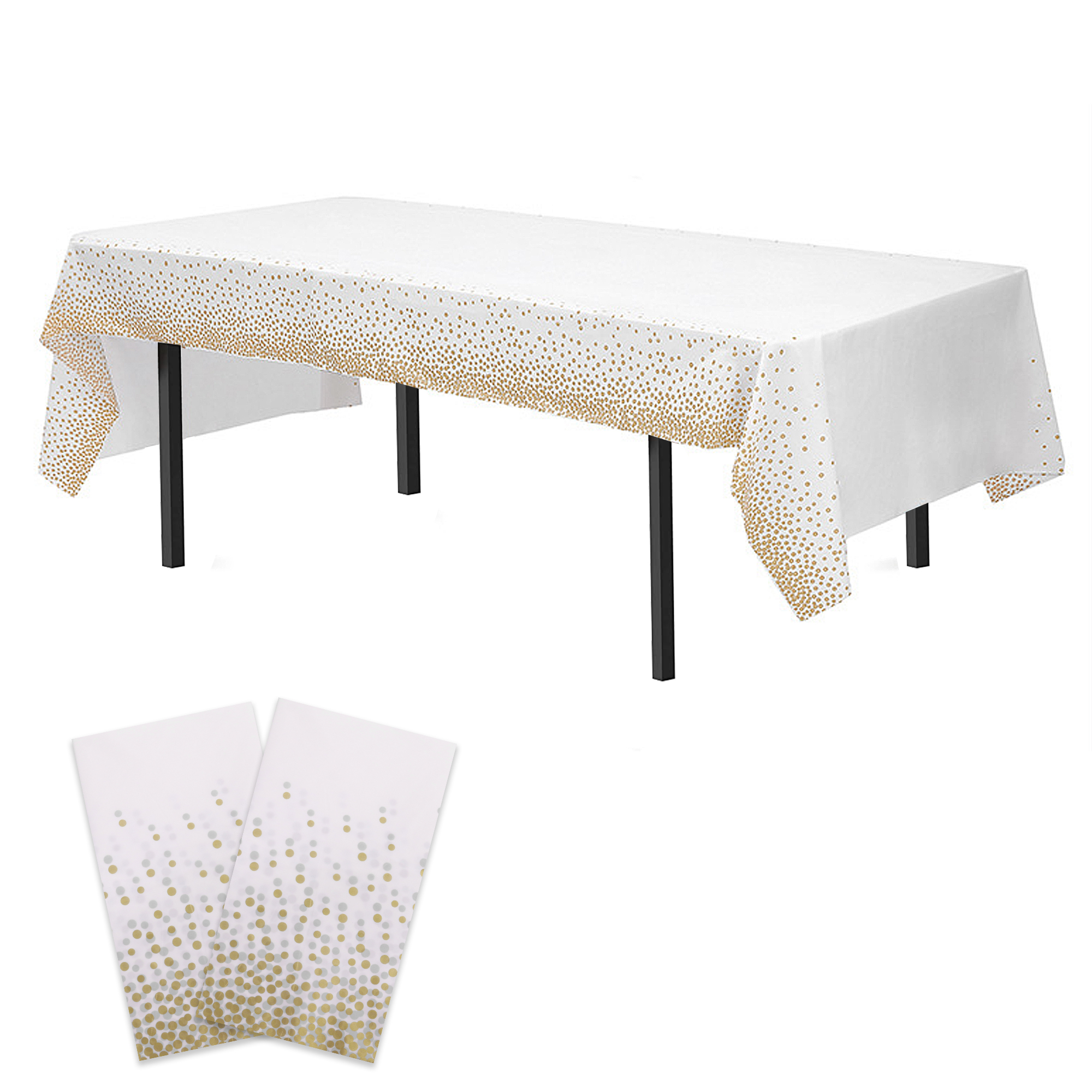 Time to Sparkle 2 PCS 54 x108 inch Plastic Table Cloth Rectangle Colourful Cover - Picture 14 of 36