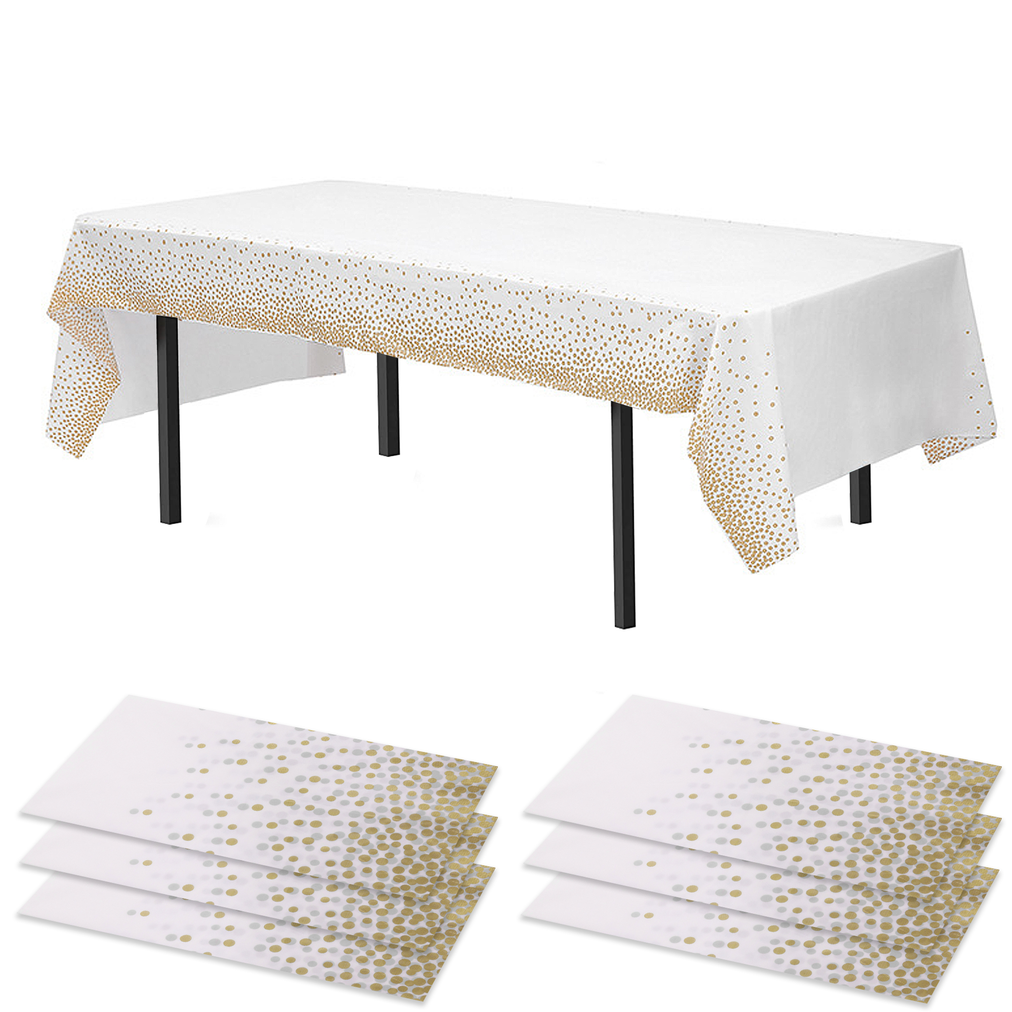 Time to Sparkle 6 PCS 54 x108 inch Plastic Table Cloth Covers Colourful Wedding - Picture 14 of 36