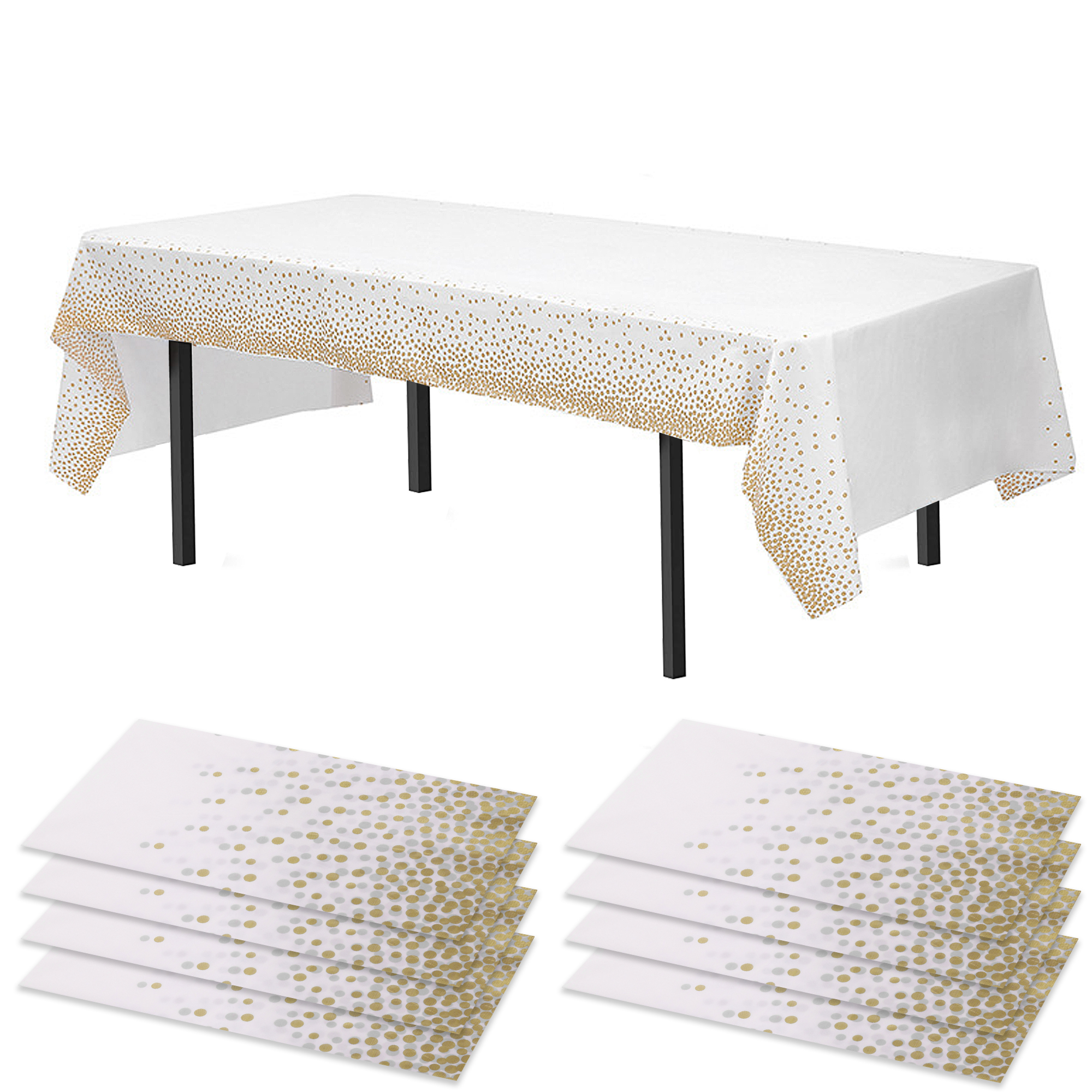 Time to Sparkle 8 PCS 54 x108 inch Plastic Table Cloth Covers Colourful Wedding - Picture 14 of 36