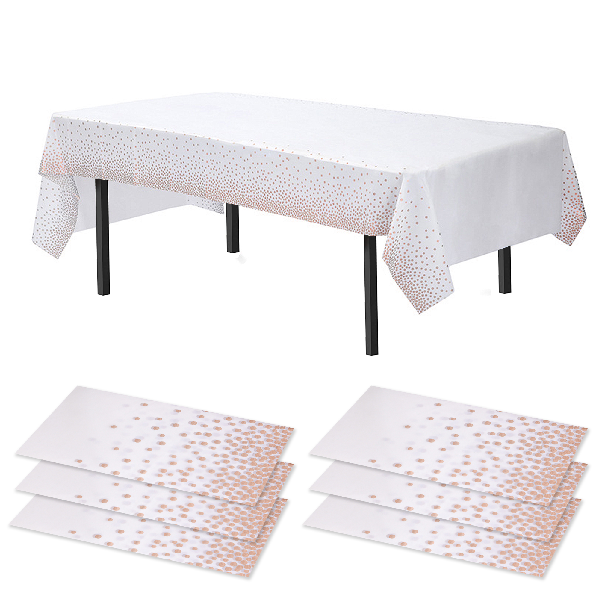 Time to Sparkle 6 PCS 54 x108 inch Plastic Table Cloth Covers Colourful Wedding - Picture 13 of 36