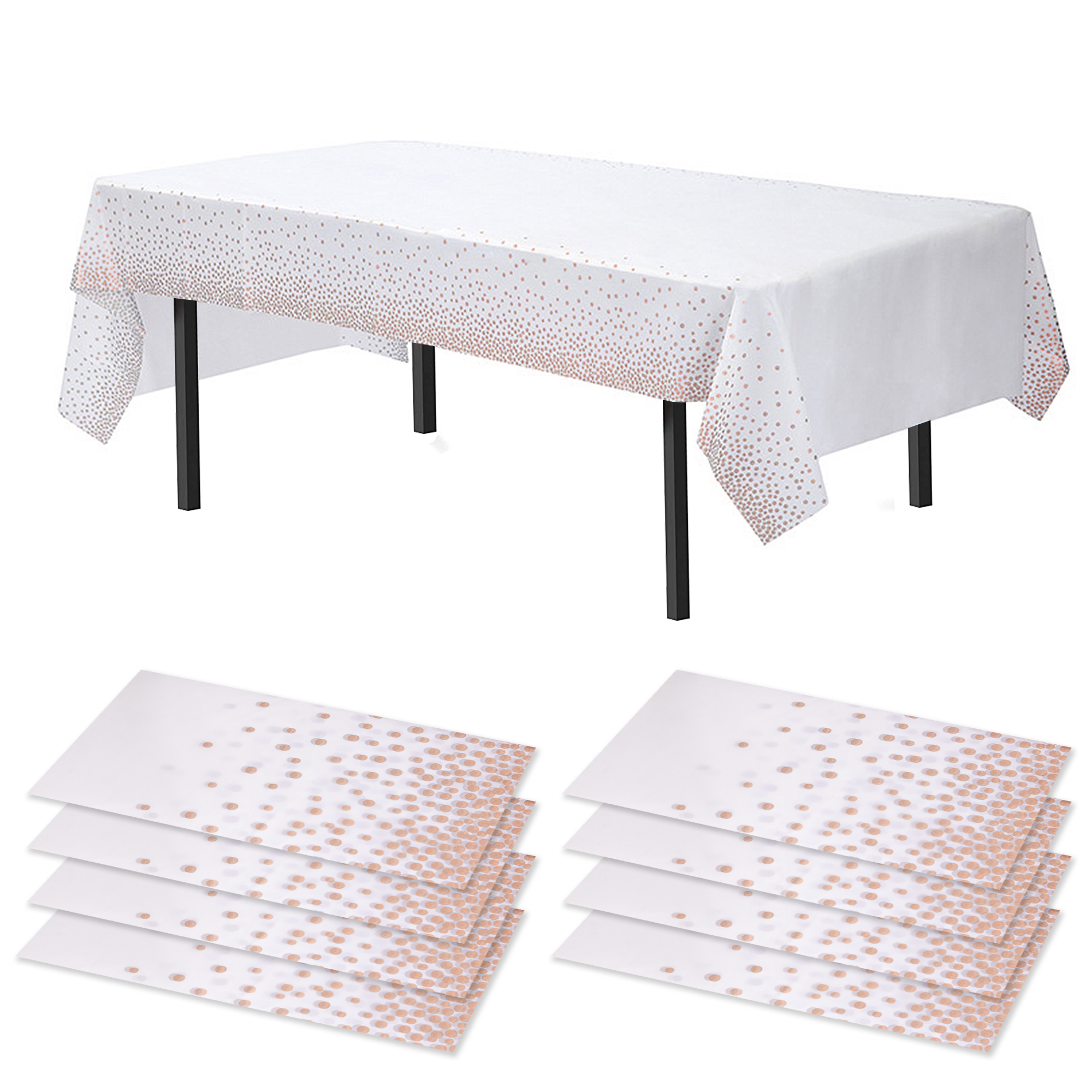 Time to Sparkle 8 PCS 54 x108 inch Plastic Table Cloth Covers Colourful Wedding - Picture 13 of 36