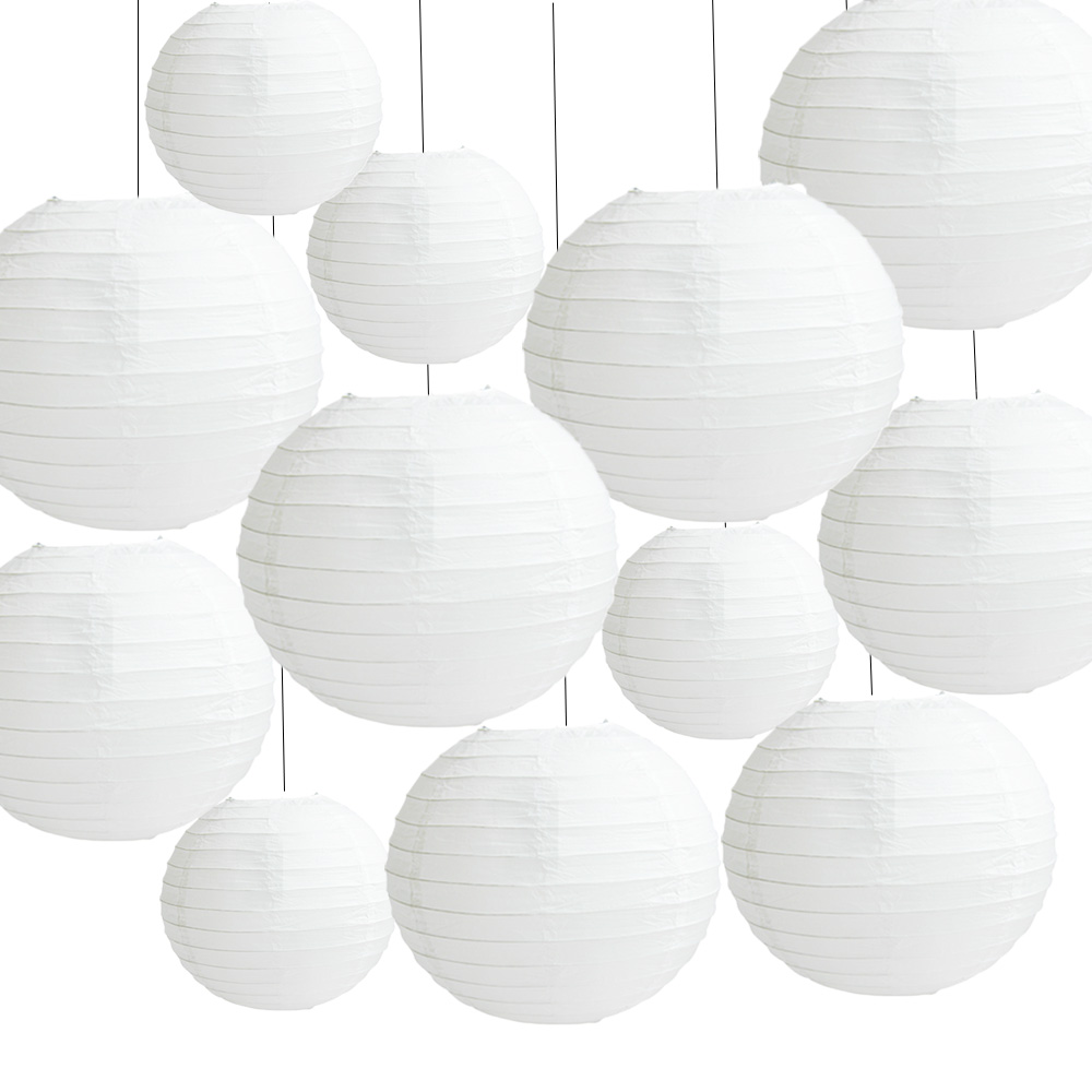 Time to Sparkle 12 PACK Mixed Round Paper Lanterns Lamp Shade Wedding Party