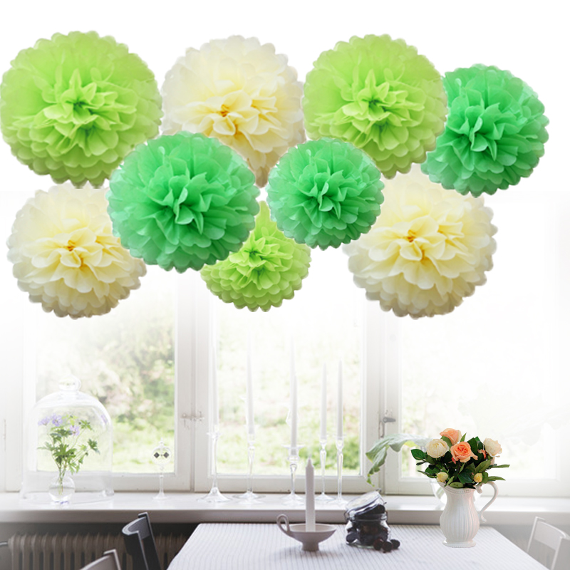Time to Sparkle 9pcs Tissue Paper Pompoms Flower Balls Party Hanging Honeycomb - Picture 17 of 18