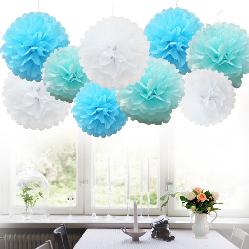 Time to Sparkle 9pcs Tissue Paper Pompoms Flower Balls Party Hanging Honeycomb - Picture 13 of 18