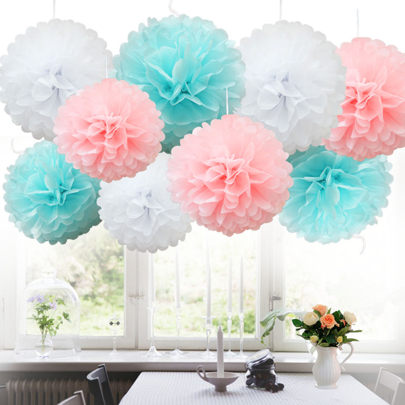 Time to Sparkle 9pcs Tissue Paper Pompoms Flower Balls Party Hanging Honeycomb - Picture 9 of 18