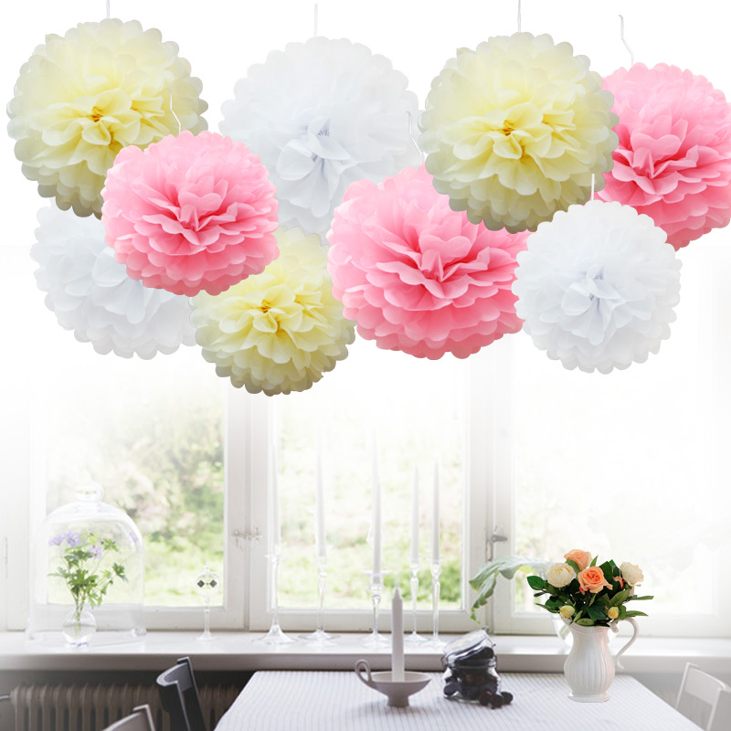 Time to Sparkle 9pcs Tissue Paper Pompoms Flower Balls Party Hanging Honeycomb - Picture 10 of 18
