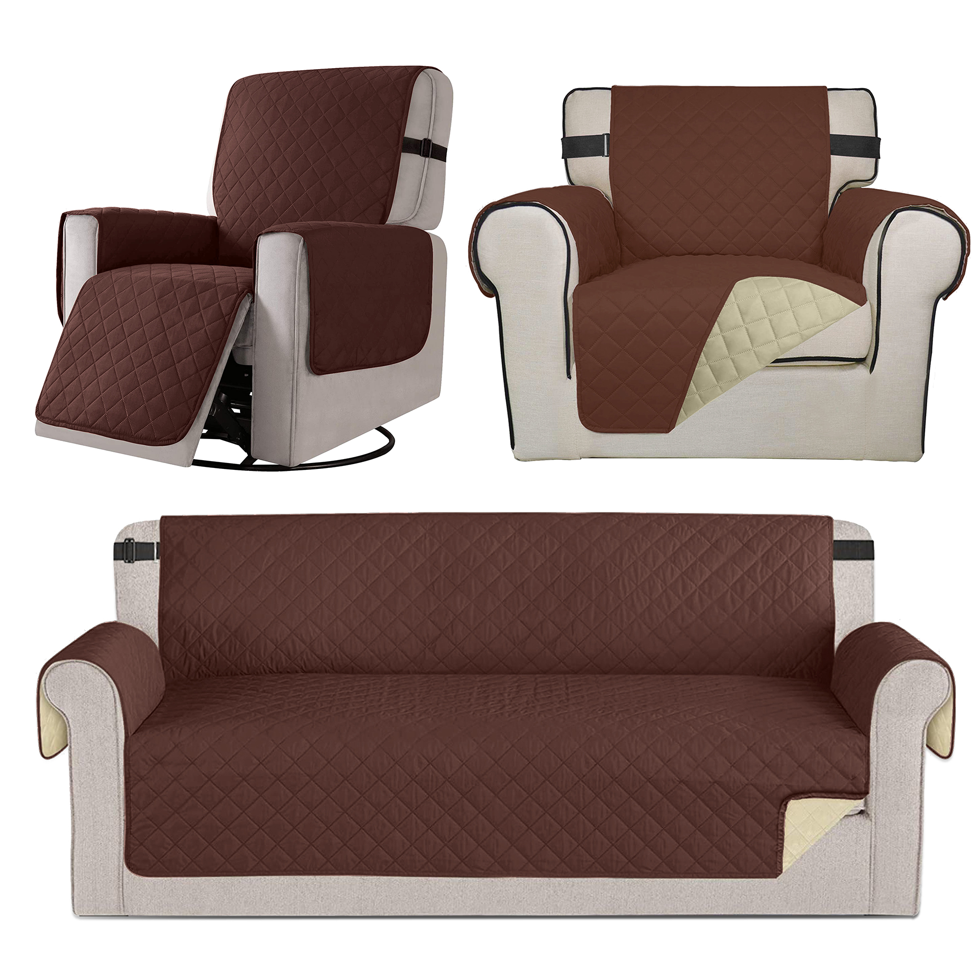 Time to Sparkle 1/2/3/4 Seater Sofa Slip Covers Recliner Chair Cover Protector