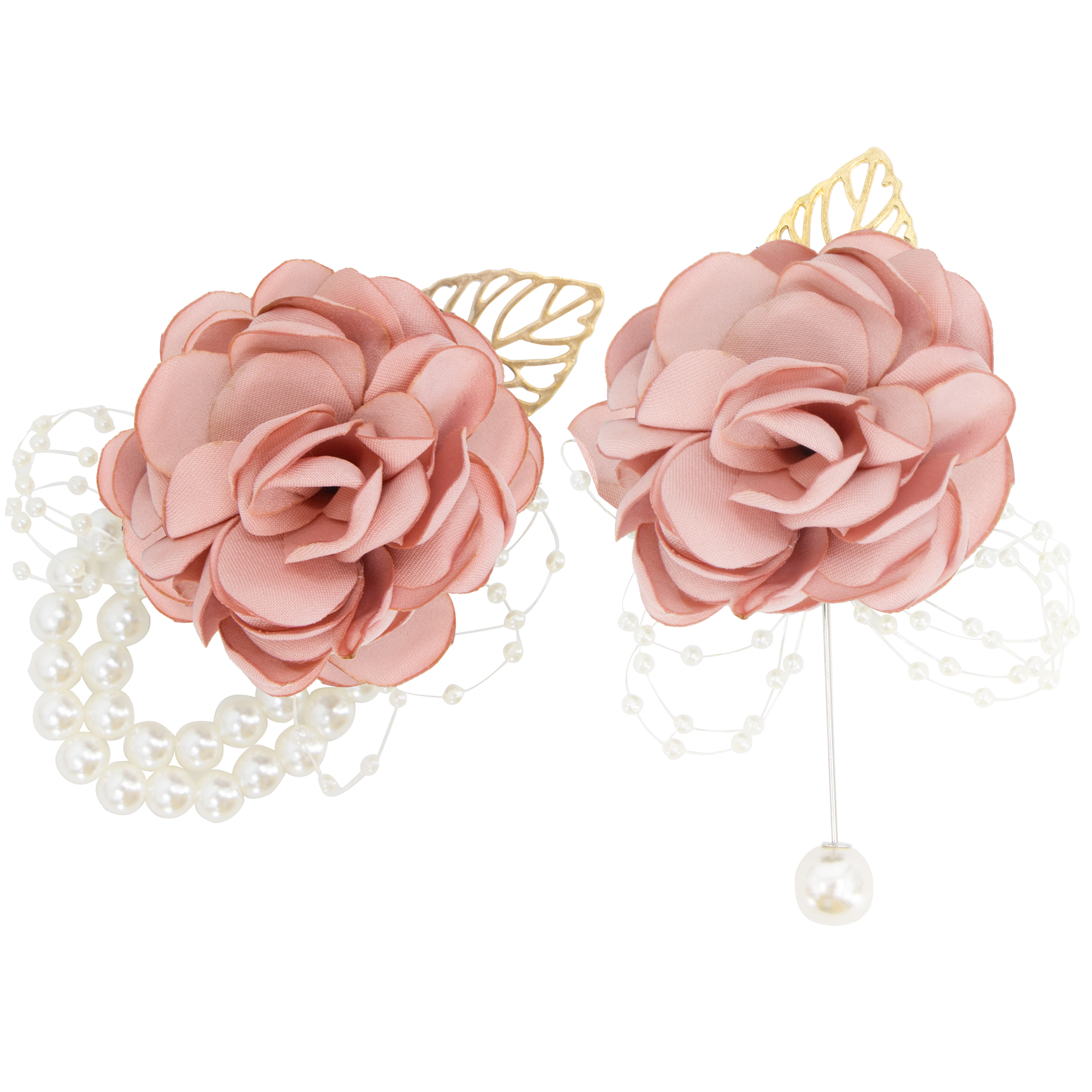 TtS 1/2/5/10PCS Rose Bracelet + Bride Corsage Wrist Flower Set Wedding Supplies